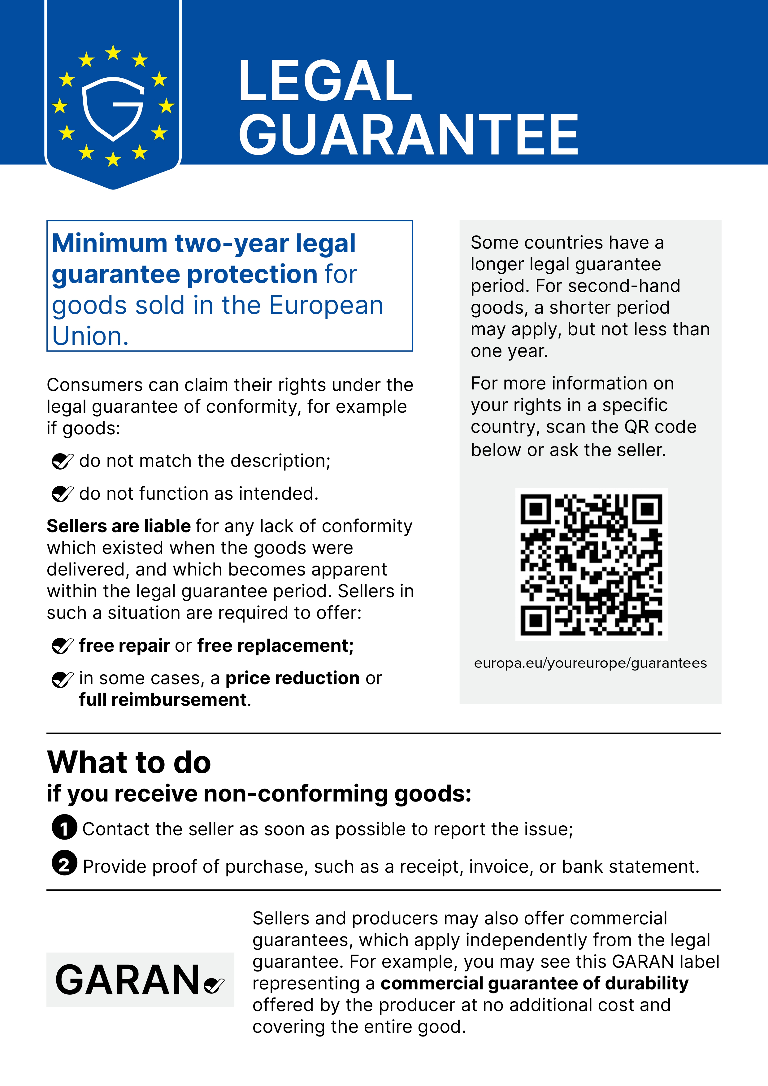 Statutory warranty notice