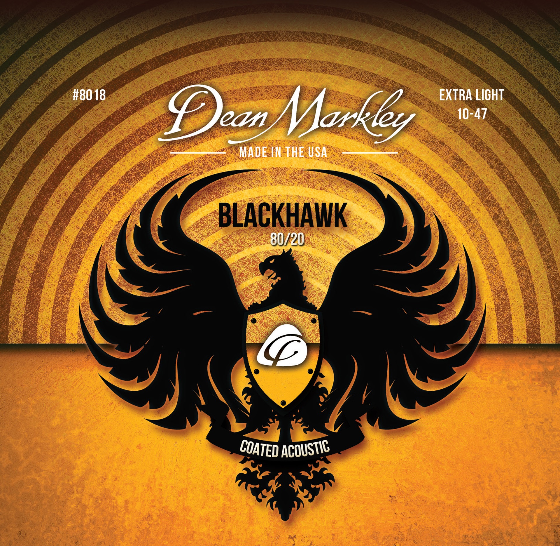 Blackhawk - 8018 - Coated Acoustic Guitar String Set, 80/20, Extra Light, .010-.047