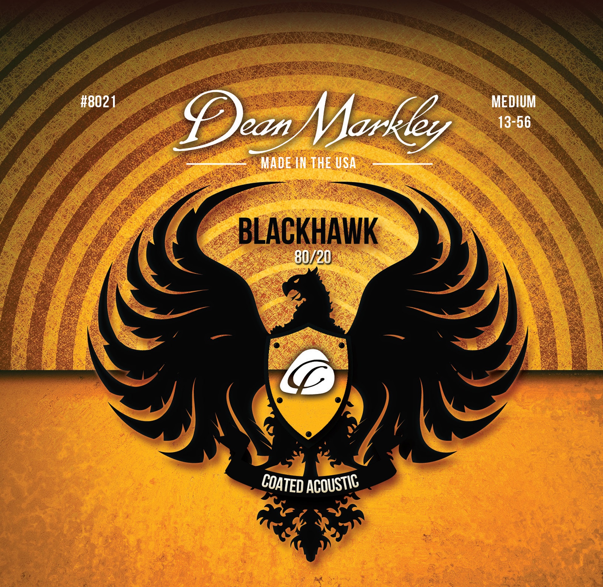 Blackhawk - 8021 - Coated Acoustic Guitar String Set, 80/20, Medium, .013-.056