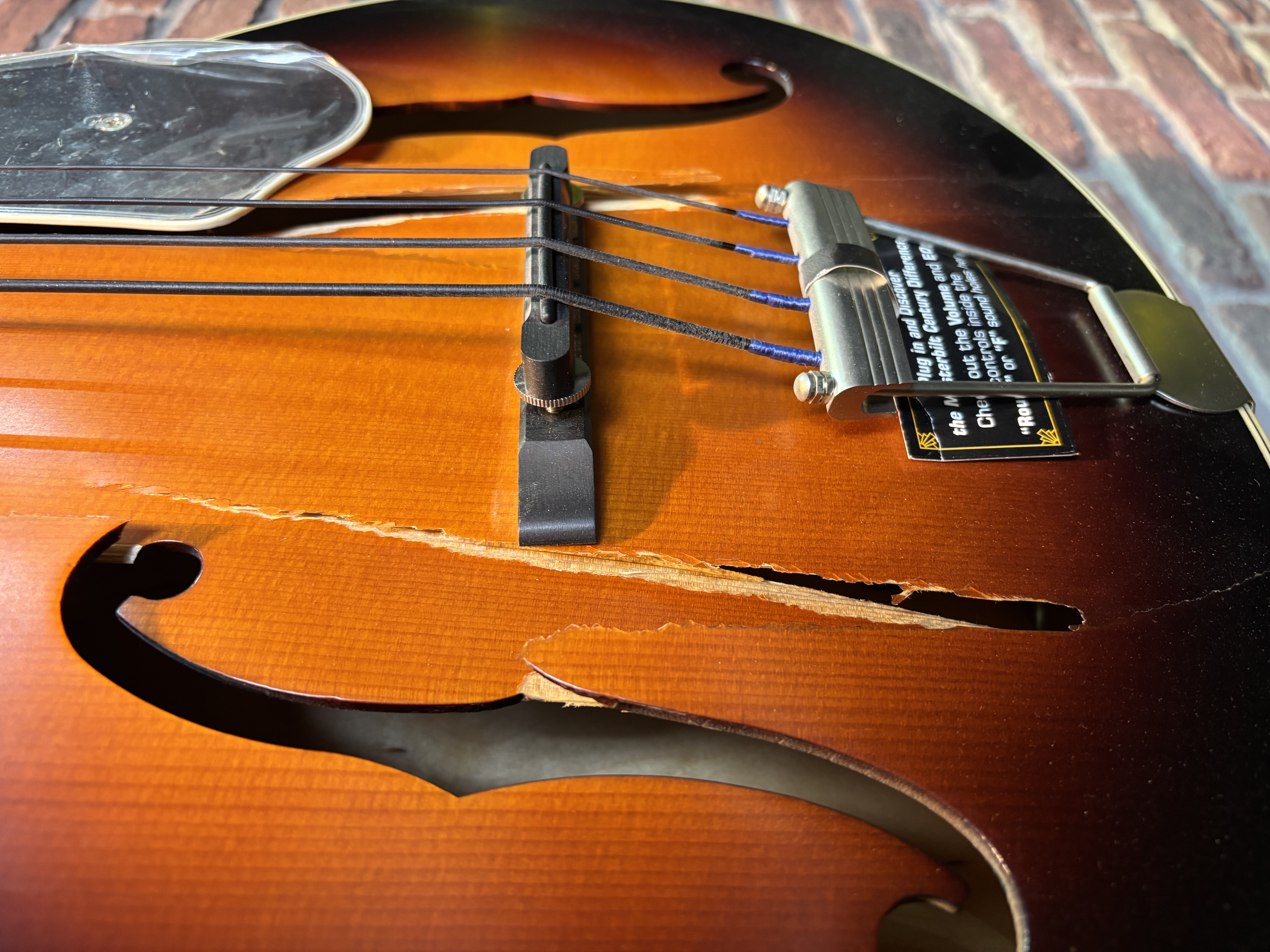 De Luxe Classic Electro Acoustic Bass Vintage Sunburst (Bastlerware)