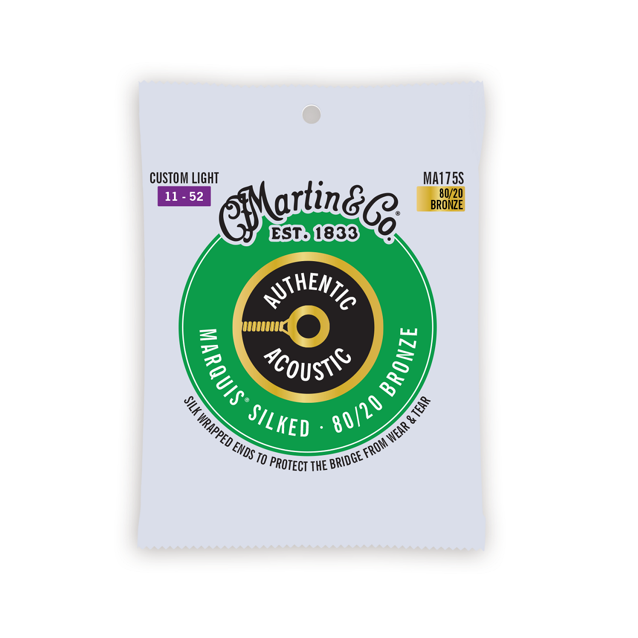 MA175S Authentic Acoustic Marquis® Silked Guitar Strings 11-52, CustomLight, 80/20