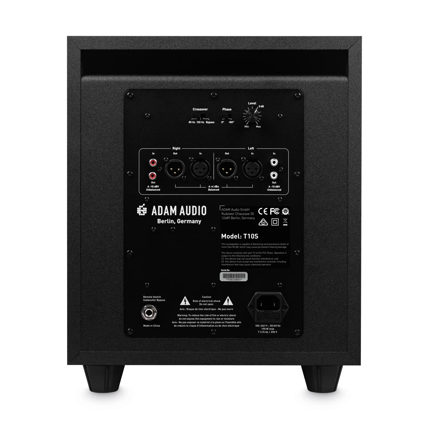 Adam Audio T10S Subwoofer Hinteransicht