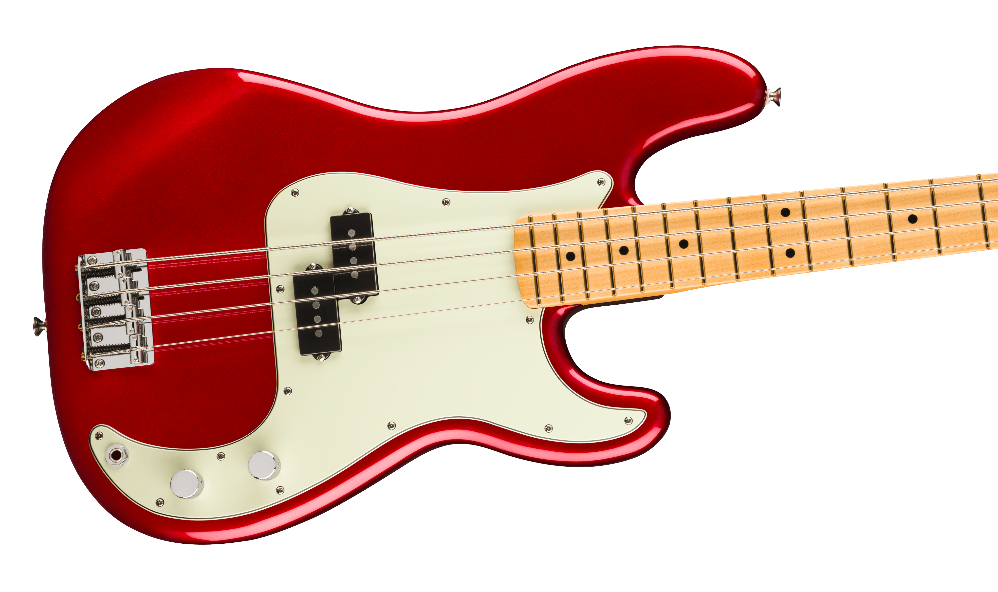 75th Anniv Player II Precision Bass. MP Candy Apple Red
