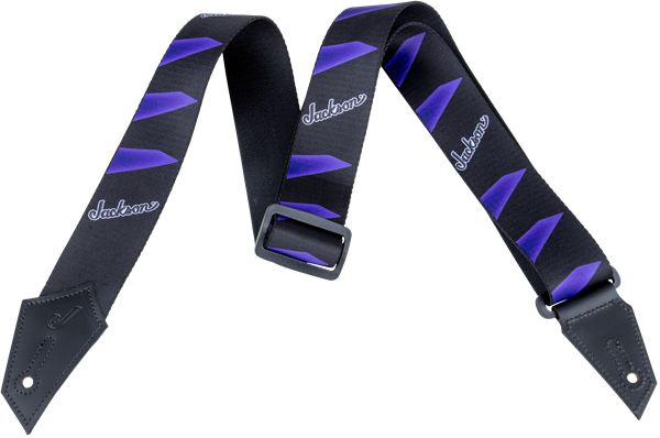 Strap with Headstock Pattern, Black/Purple 