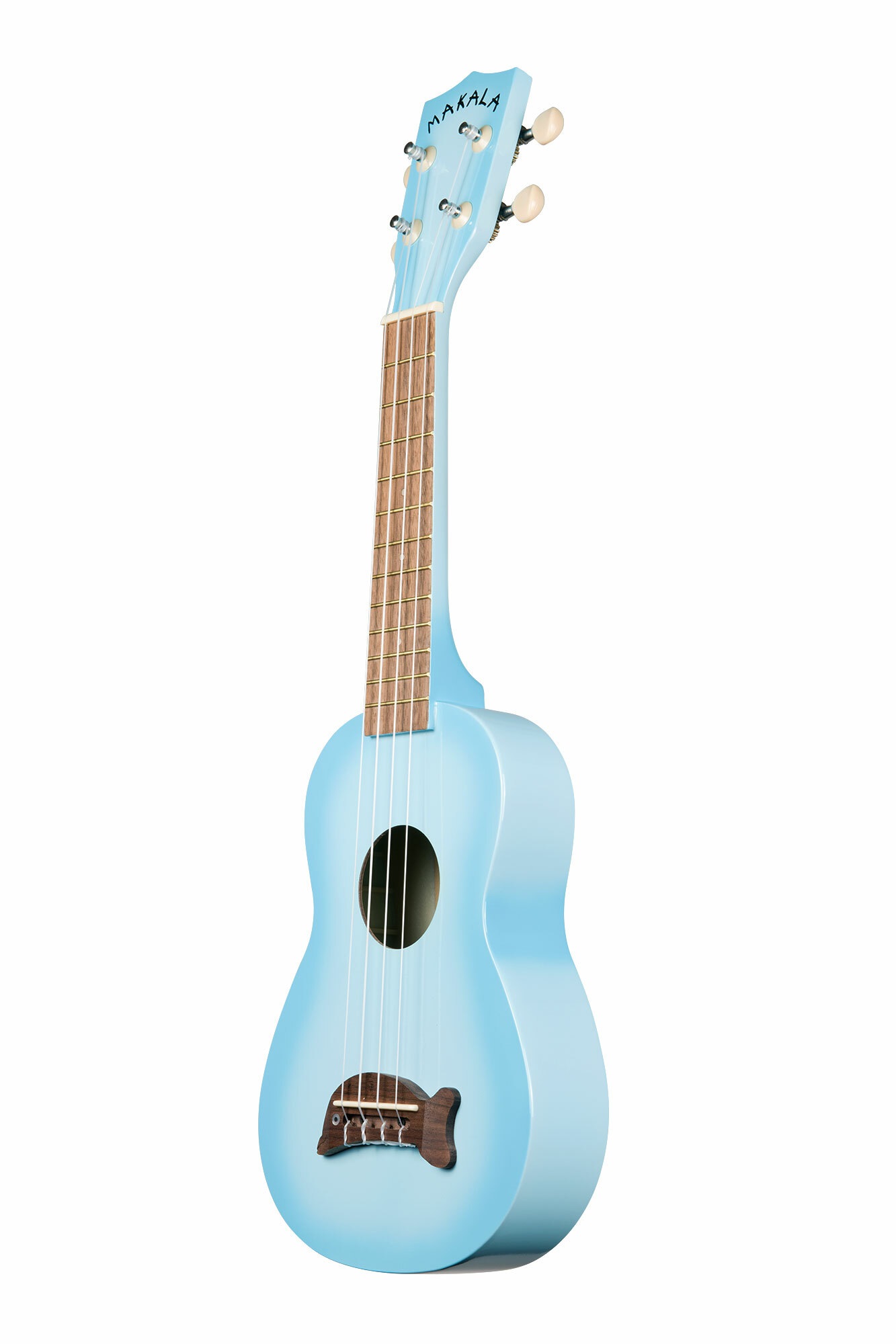 Makala Dolphin MK-SD-LBLBURST - Light Blue Burst Soprano Dolphin Ukulele, with Tote Bag