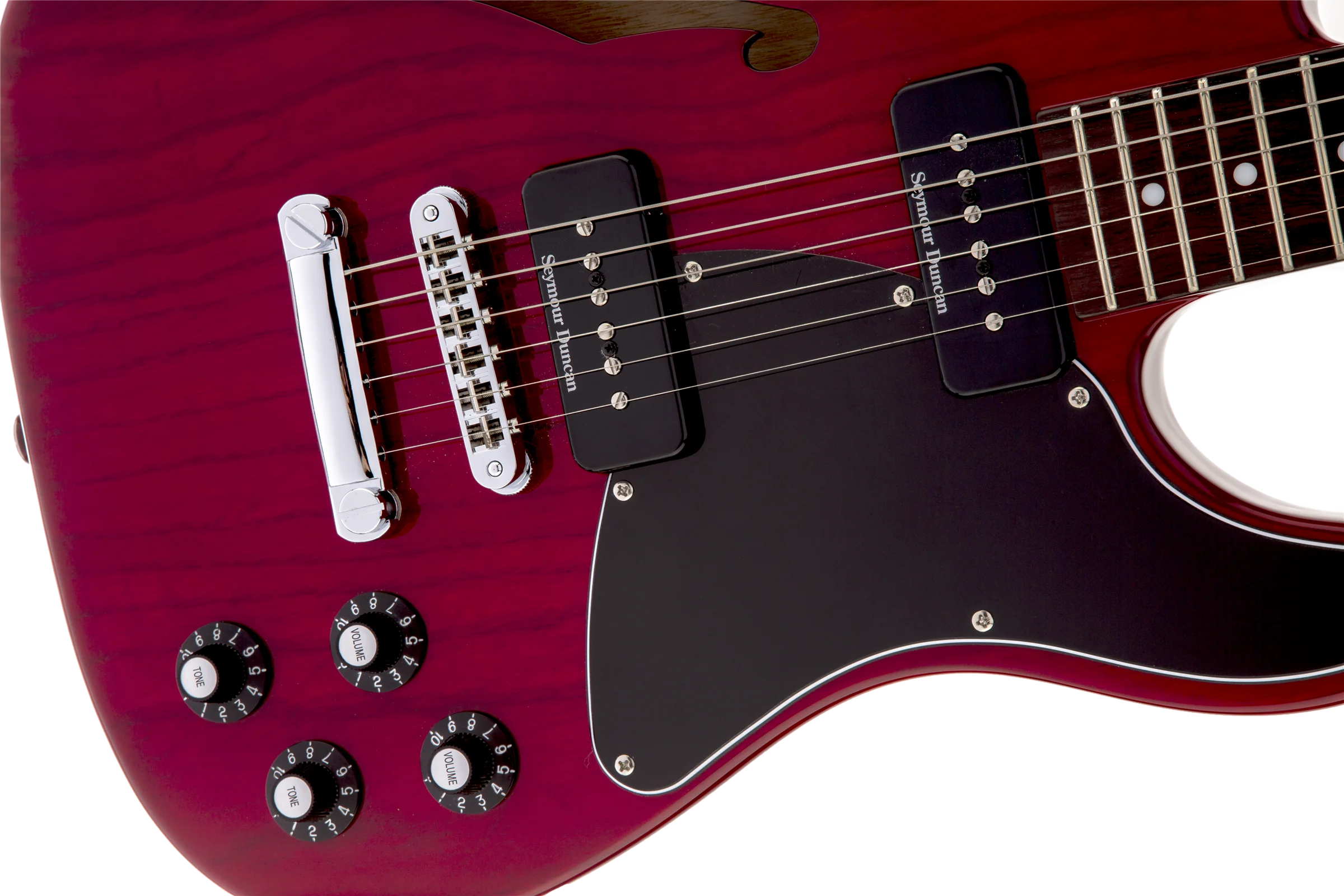 Jim Adkins JA-90 Telecaster Thinline Crimson Red Transparent