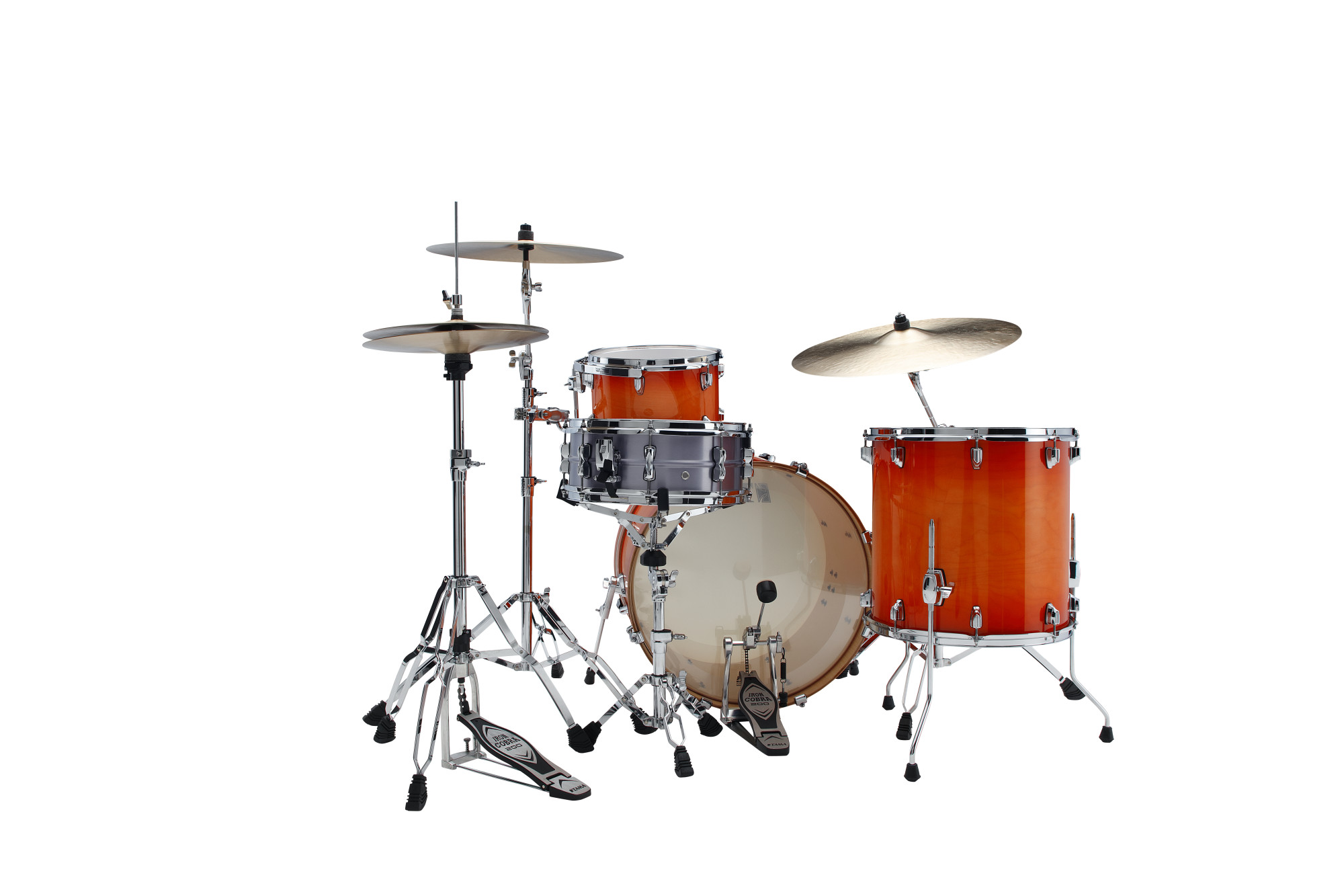 Superstar Maple Shell Kit 3 teilig - Tangerine Lacquer Burst + Hardware Kit