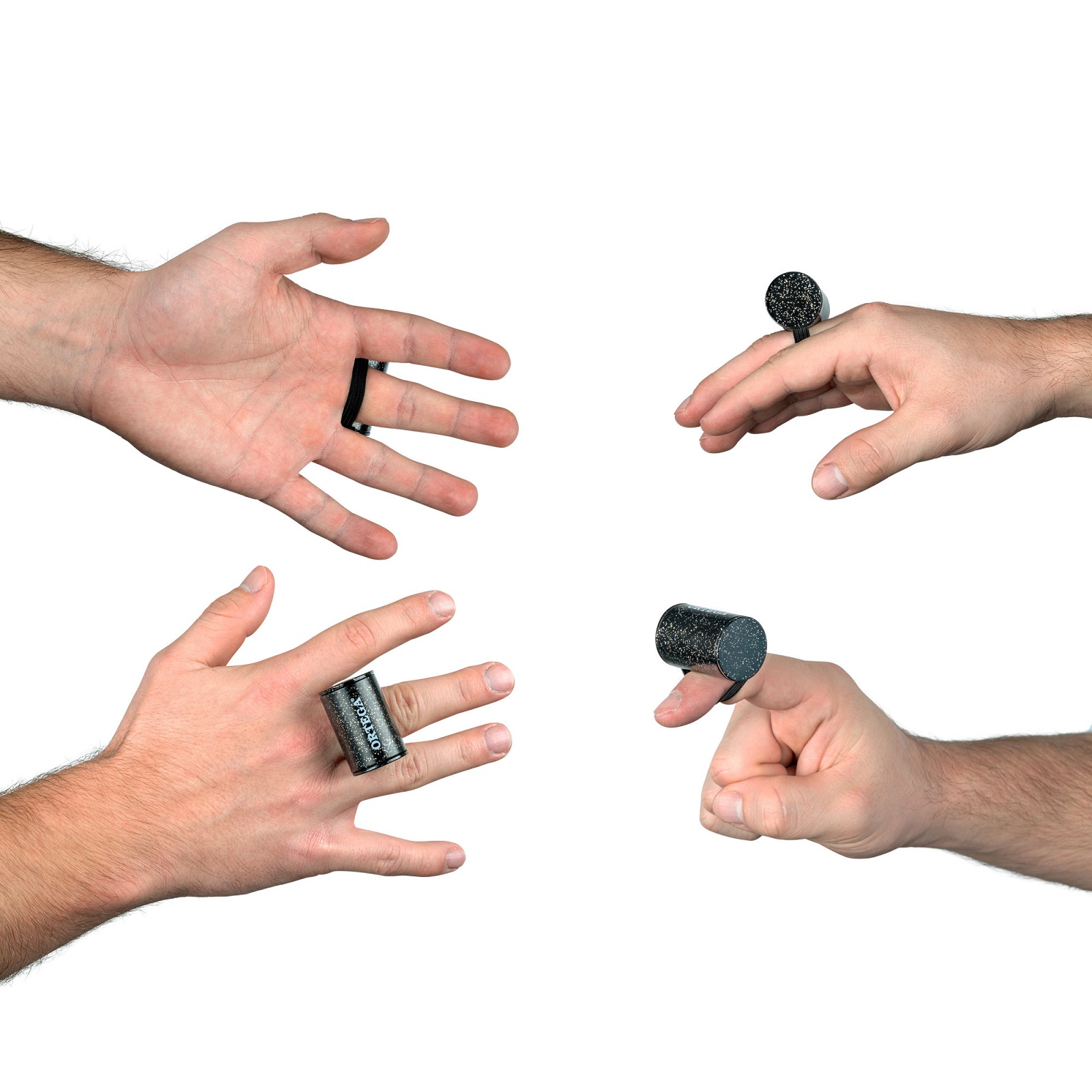 PVC Finger Shaker - Black / Silver Sparkle