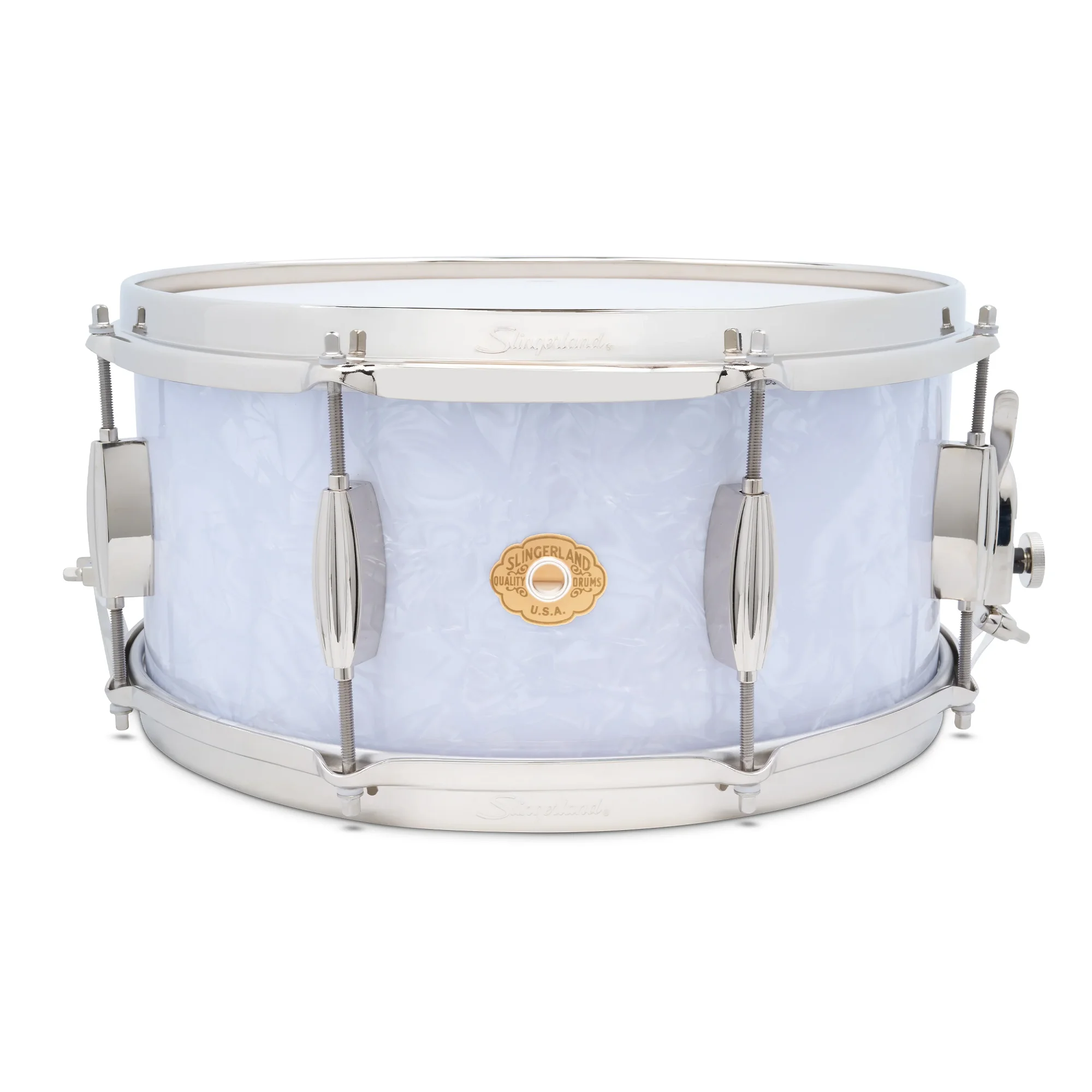 Radio King Artist Snare,14" x 6.5" White Marine Pearl