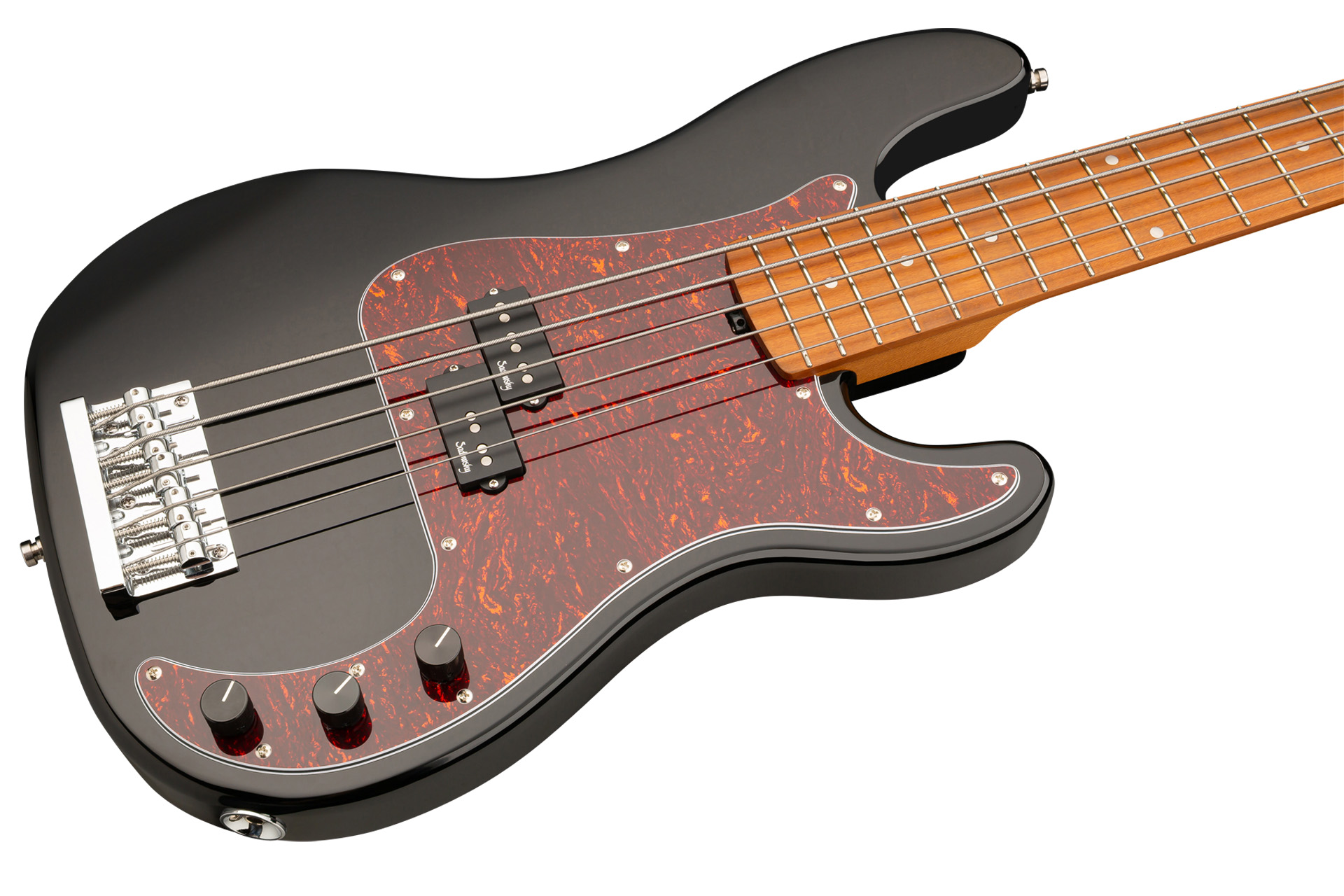 MetroExpress Ultra Vintage P Bass, 5-String Solid Black High Polish