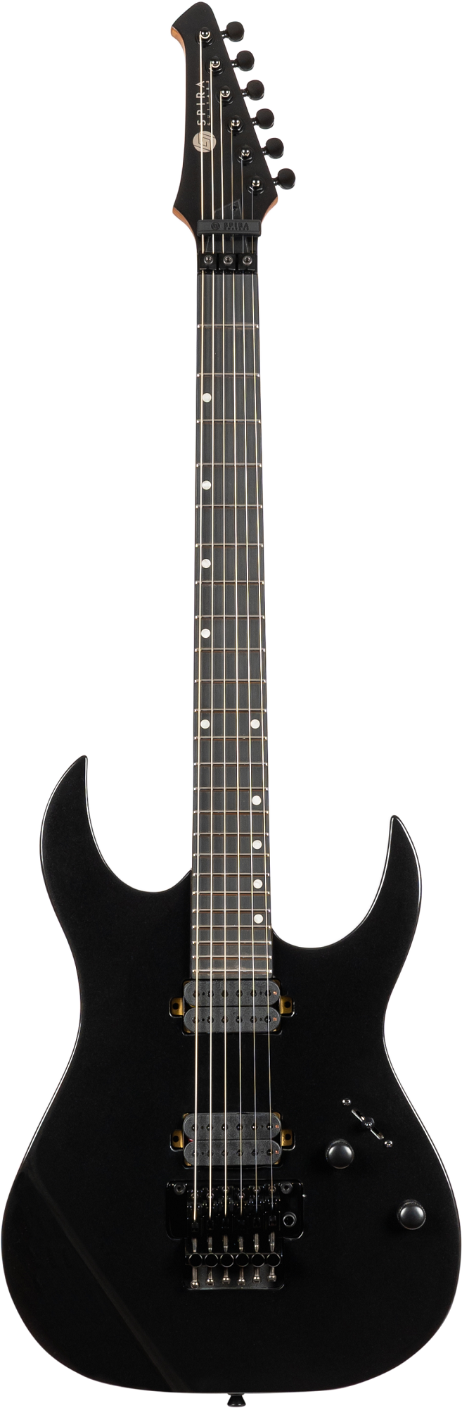 Elektrische Gitarre Spira S-420 BK mit schwarzem Korpus und glänzender Oberfläche