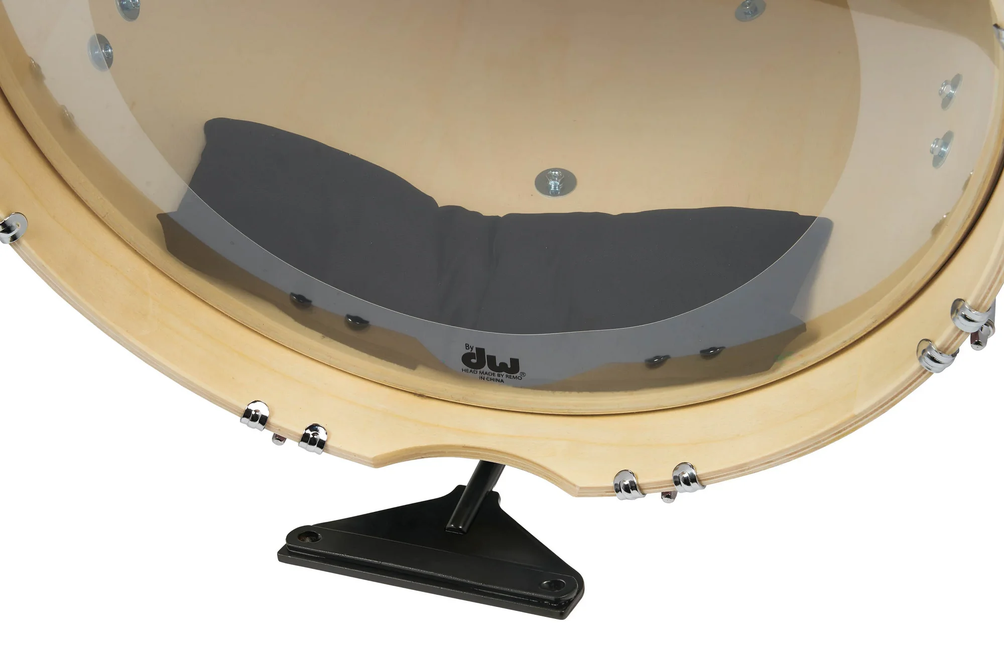 Nahaufnahme der Felle und Stimmschrauben DW PDP New Yorker Shellpack 4-tlg. Electric Green Sparkle 