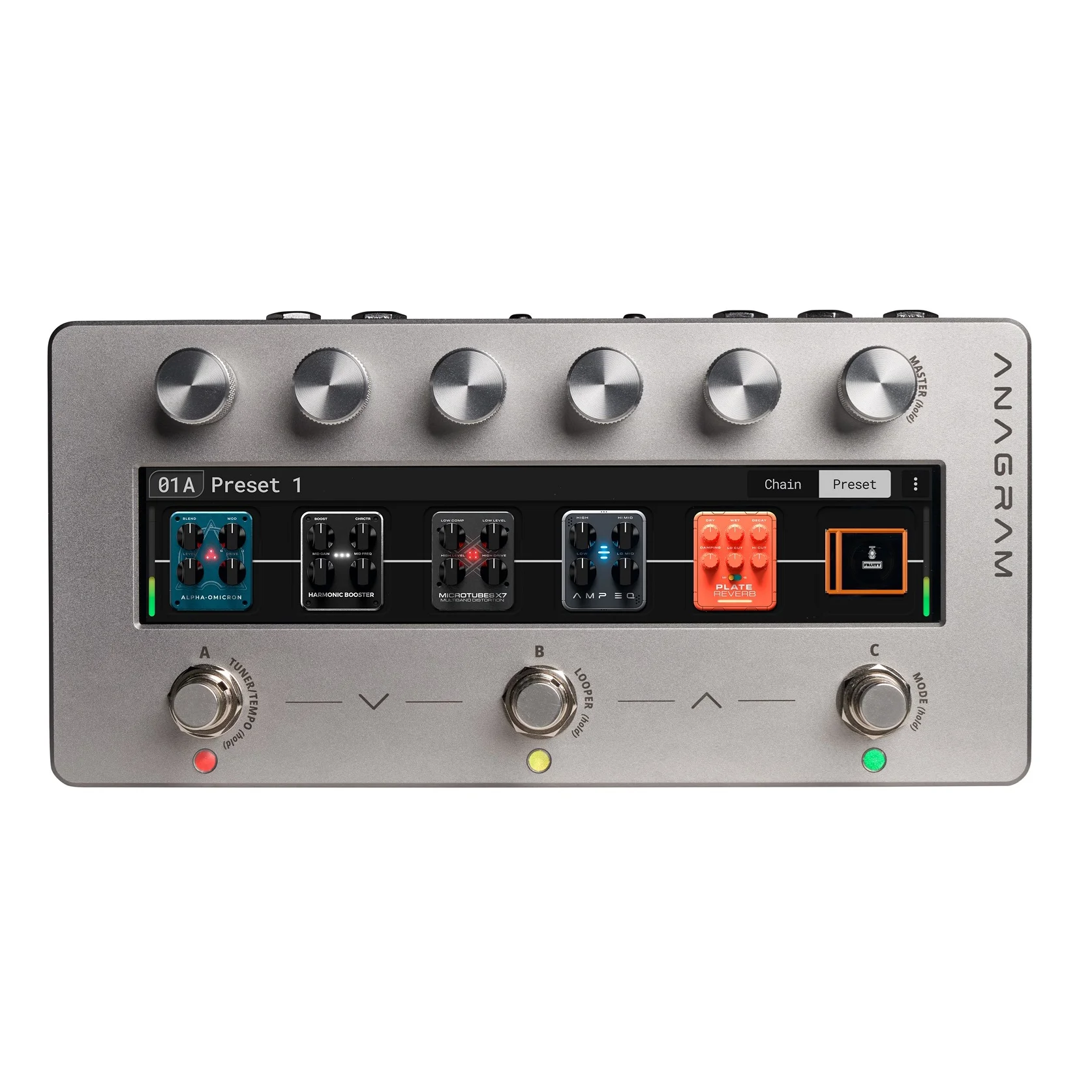 Darkglass Anagram Bedienoberfläche mit DSP-Funktionen