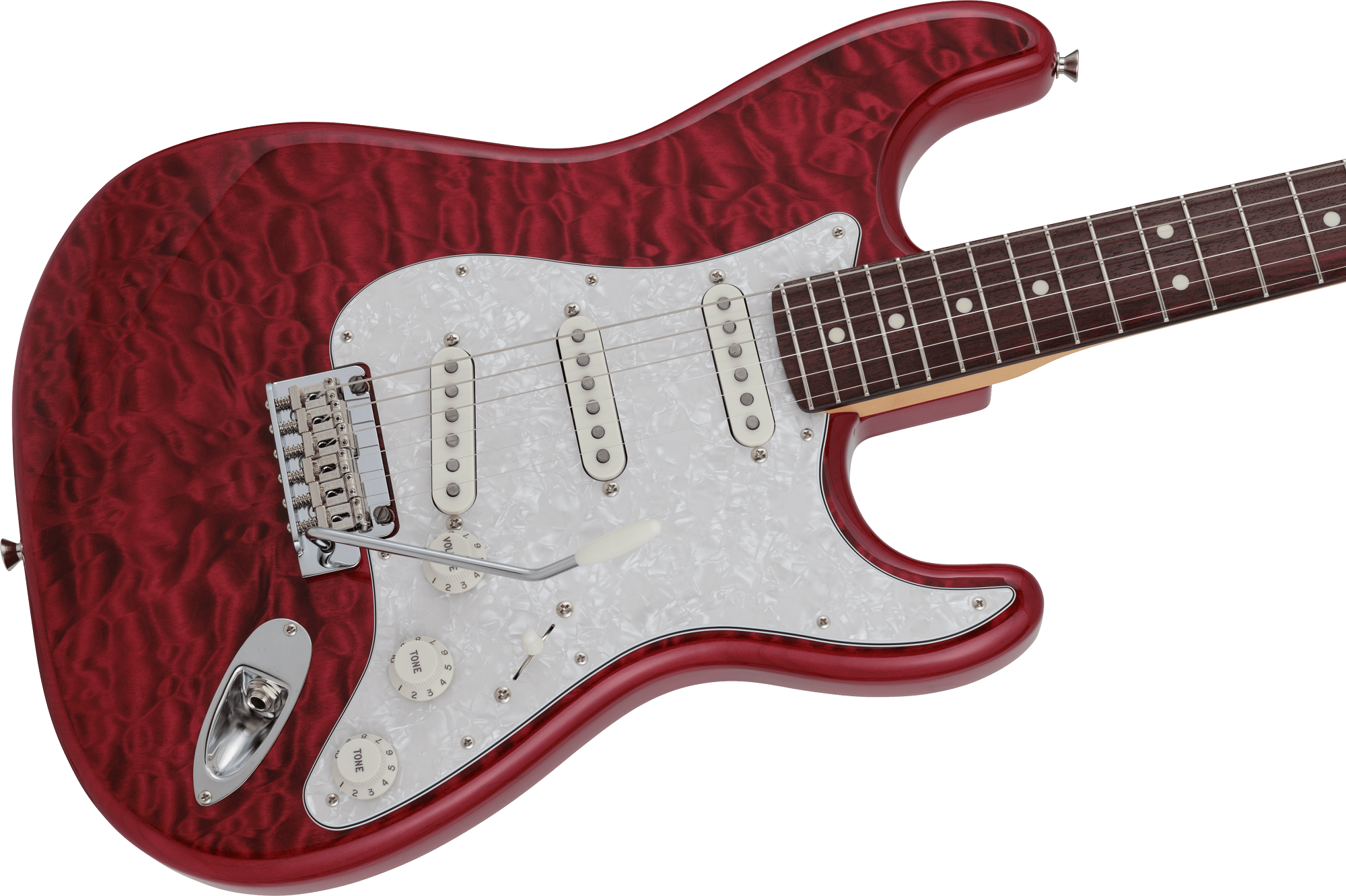 2024 Collection Hybrid II Stratocaster RW Quilt Red Beryl