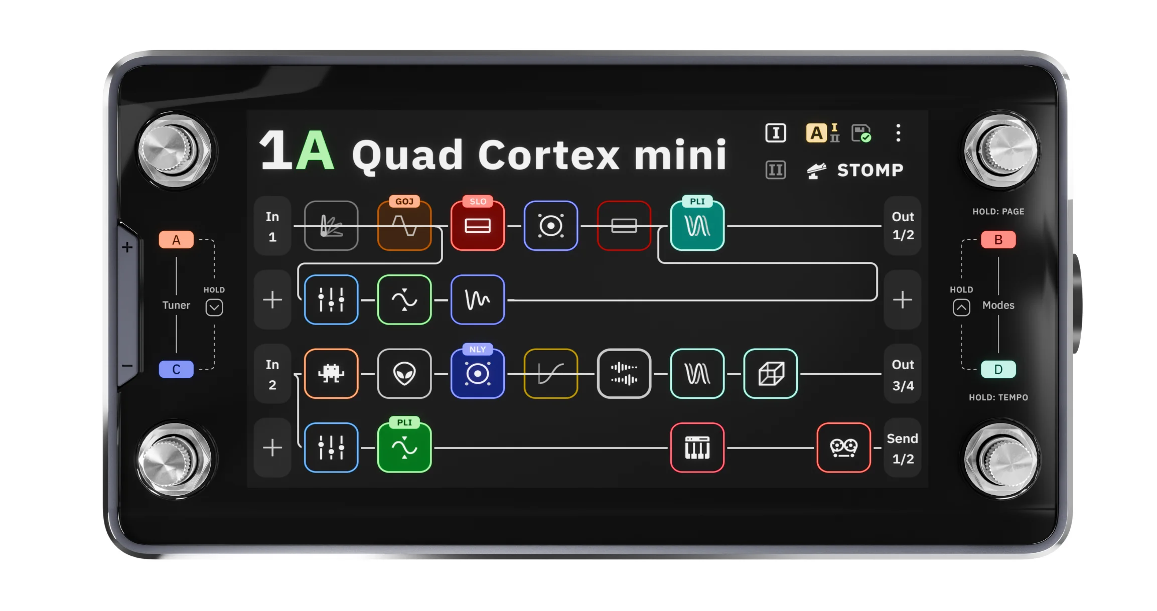 Neural DSP Quad Cortex Mini Multi-FX Amp Modeler Frontalansicht