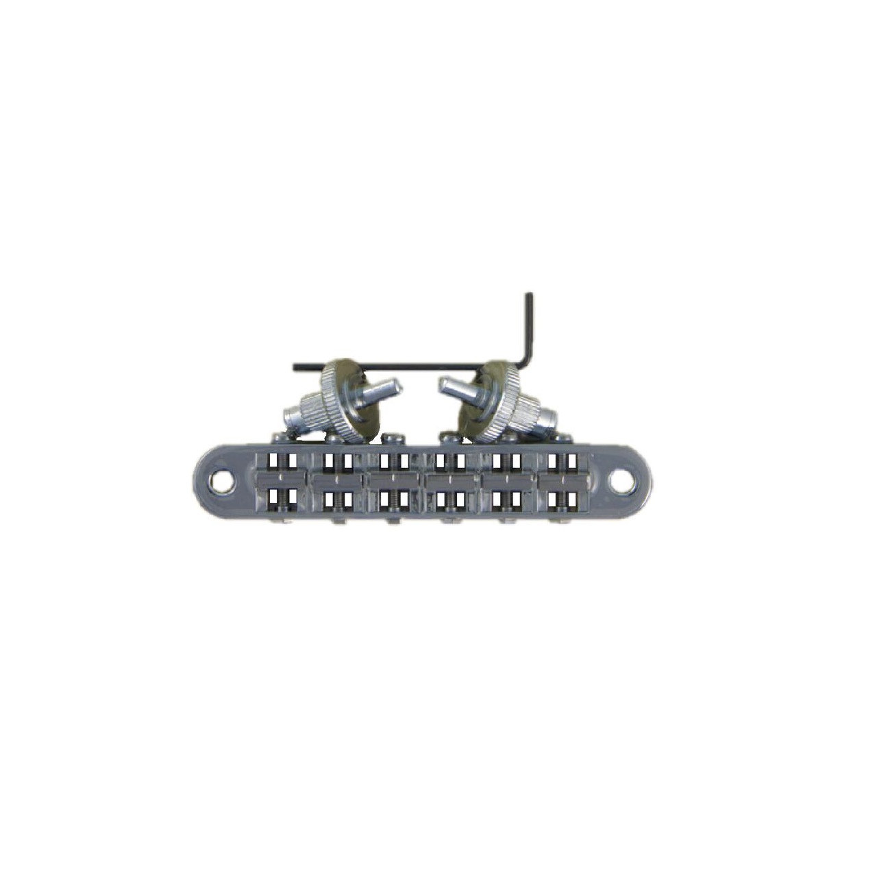 T3BP SC - Standard Tune-O-Matic Bridge (Small Posts / Notched Saddles) -  Satin Chrome