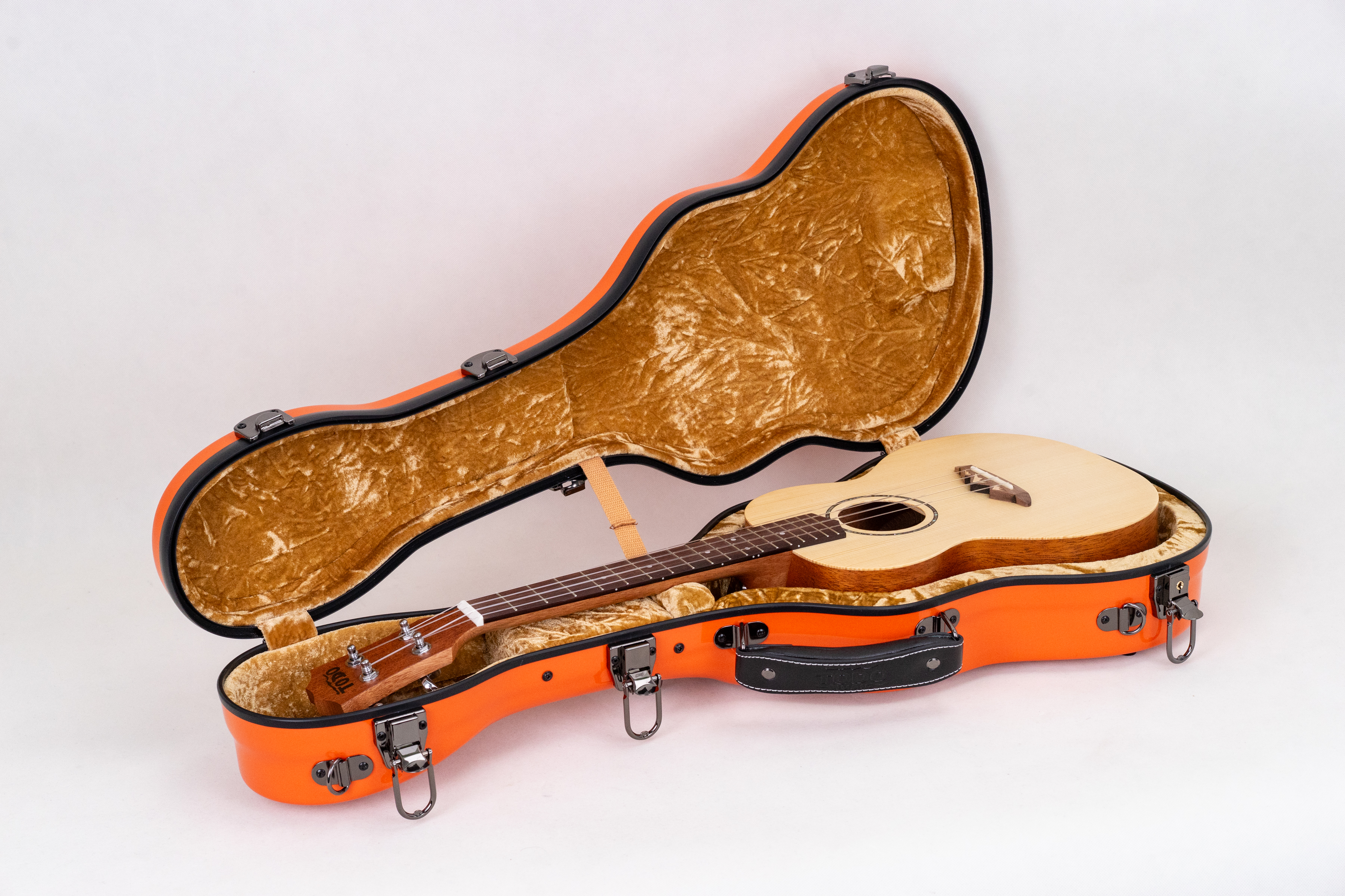 Premium Fiberglas Baritone Ukulele-Koffer Orange