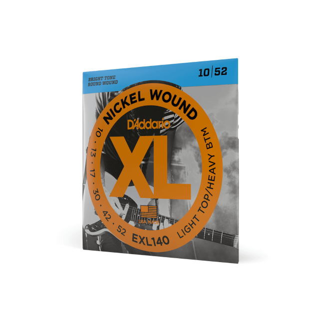 EXL140-3D Nickel Wound Electric Guitar Strings, Light Top/Heavy Bottom, 10-52, 3 sets