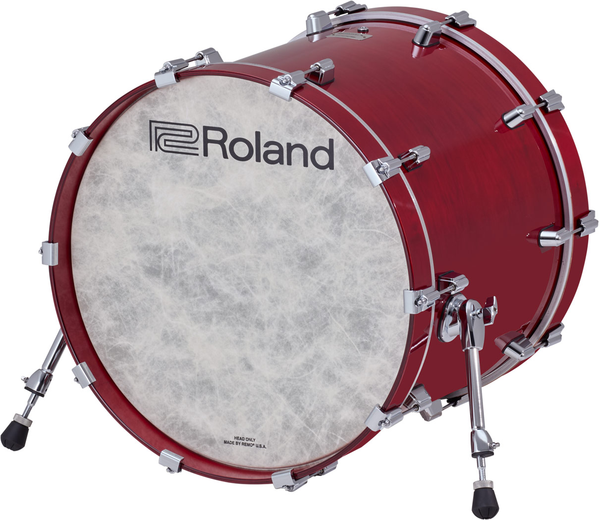 Roland KD-22 Kick-Drum in Gloss Cherry – 22-Zoll E-Bassdrum mit Holzkessel, Mesh-Fell und Roland-Logo
