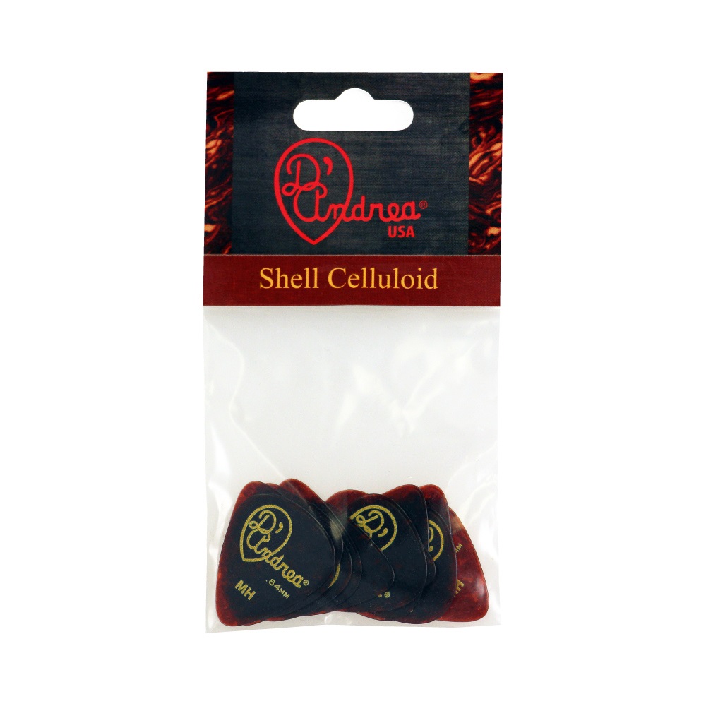 Shell Celluloid Picks - 351 Shape (TPG351 .84MH), 12 pcs Pick Pack, 0.84 mm, Shell
