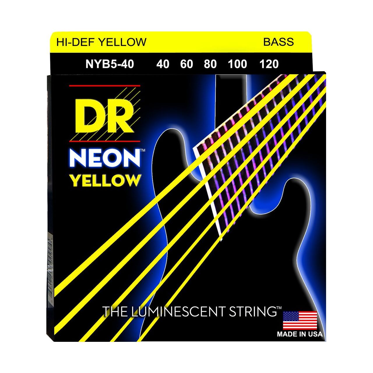 Hi-Def Neon Bass-Saitensatz - Yellow 040-120