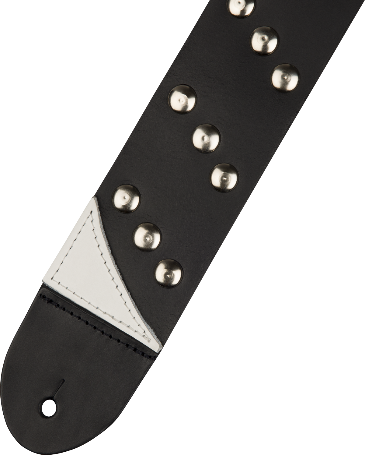Diagonal Stud Leather Strap, Black, 2.5"