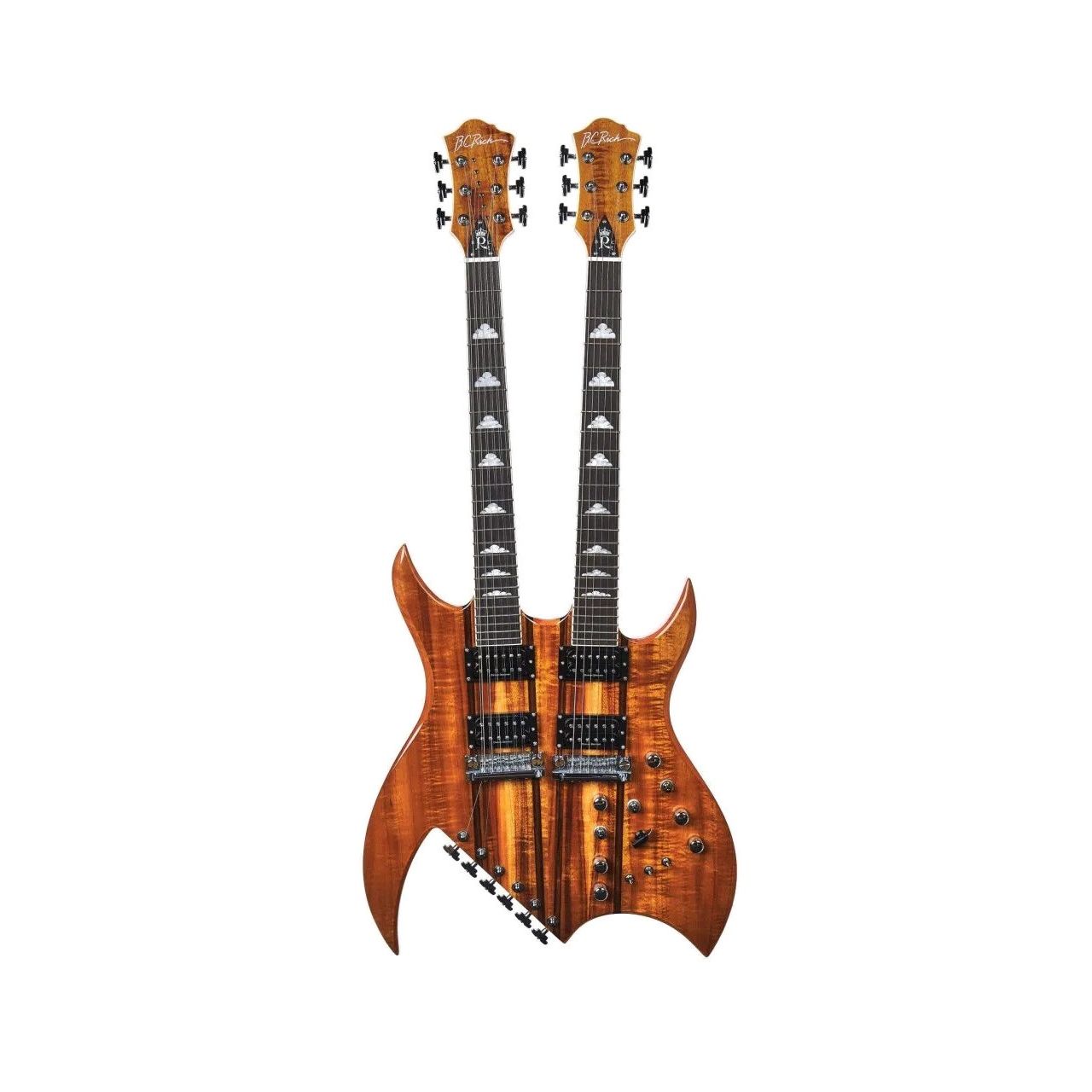 Rich B Legacy Exotic Double Neck - Koa Top, Natural Transparent Gloss