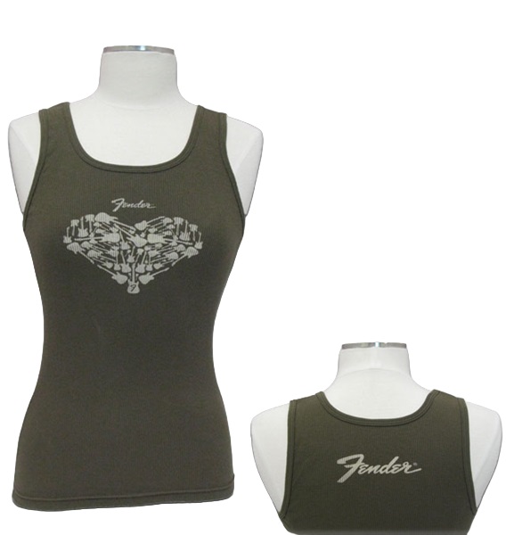 Ladies "Heart" Tank, Army Green, M