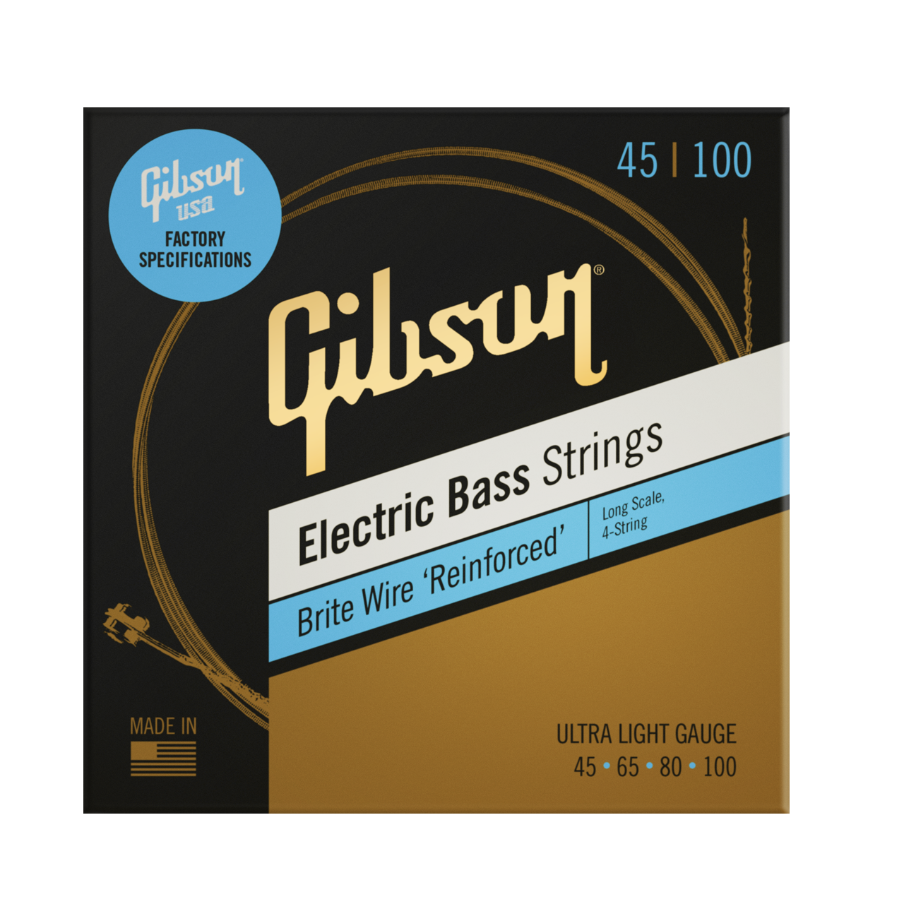 Long Scale Brite Wire E-Bass Saiten, 4-String, Roundwound .045-.100