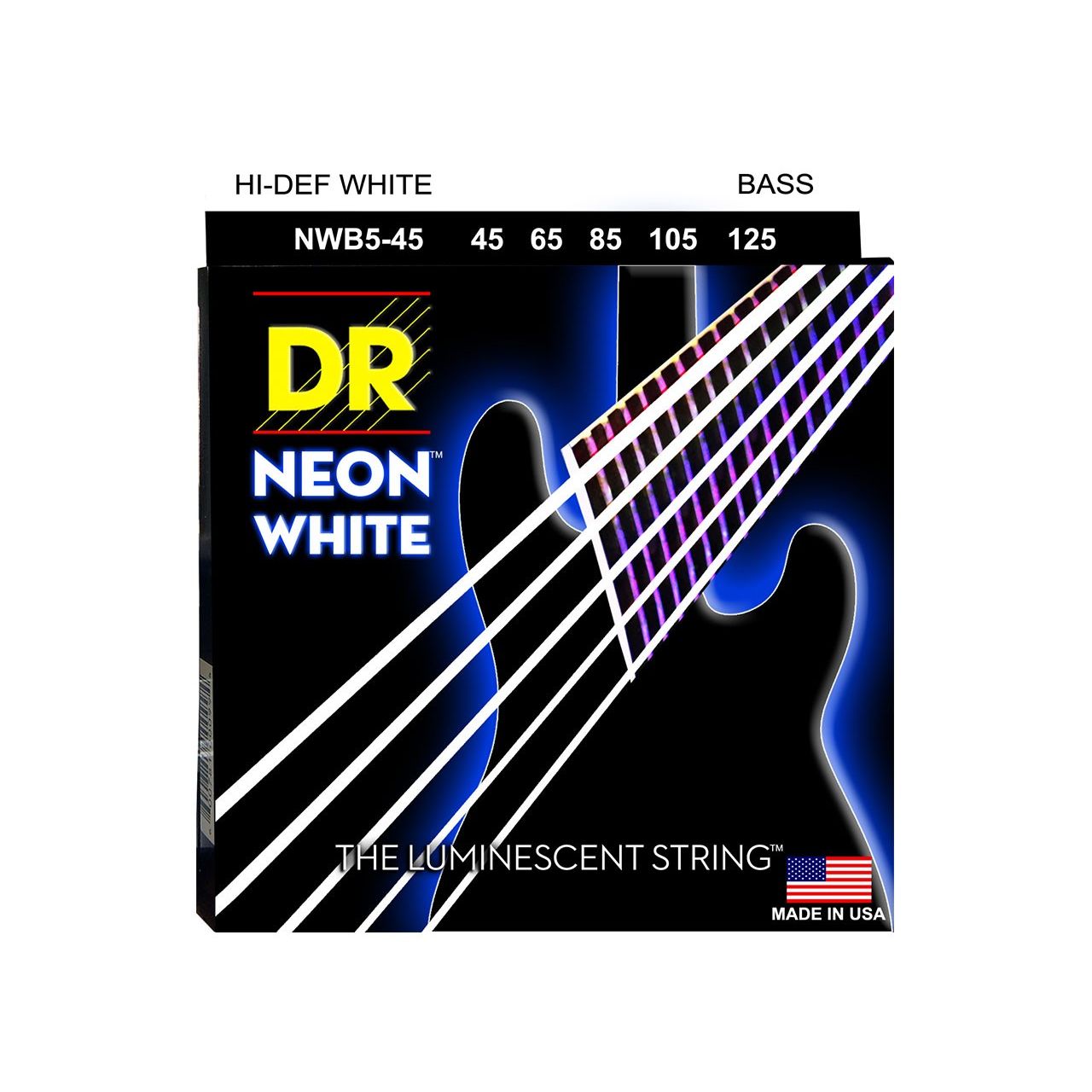 Hi-Def Neon Bass-Saitensatz White 045-125