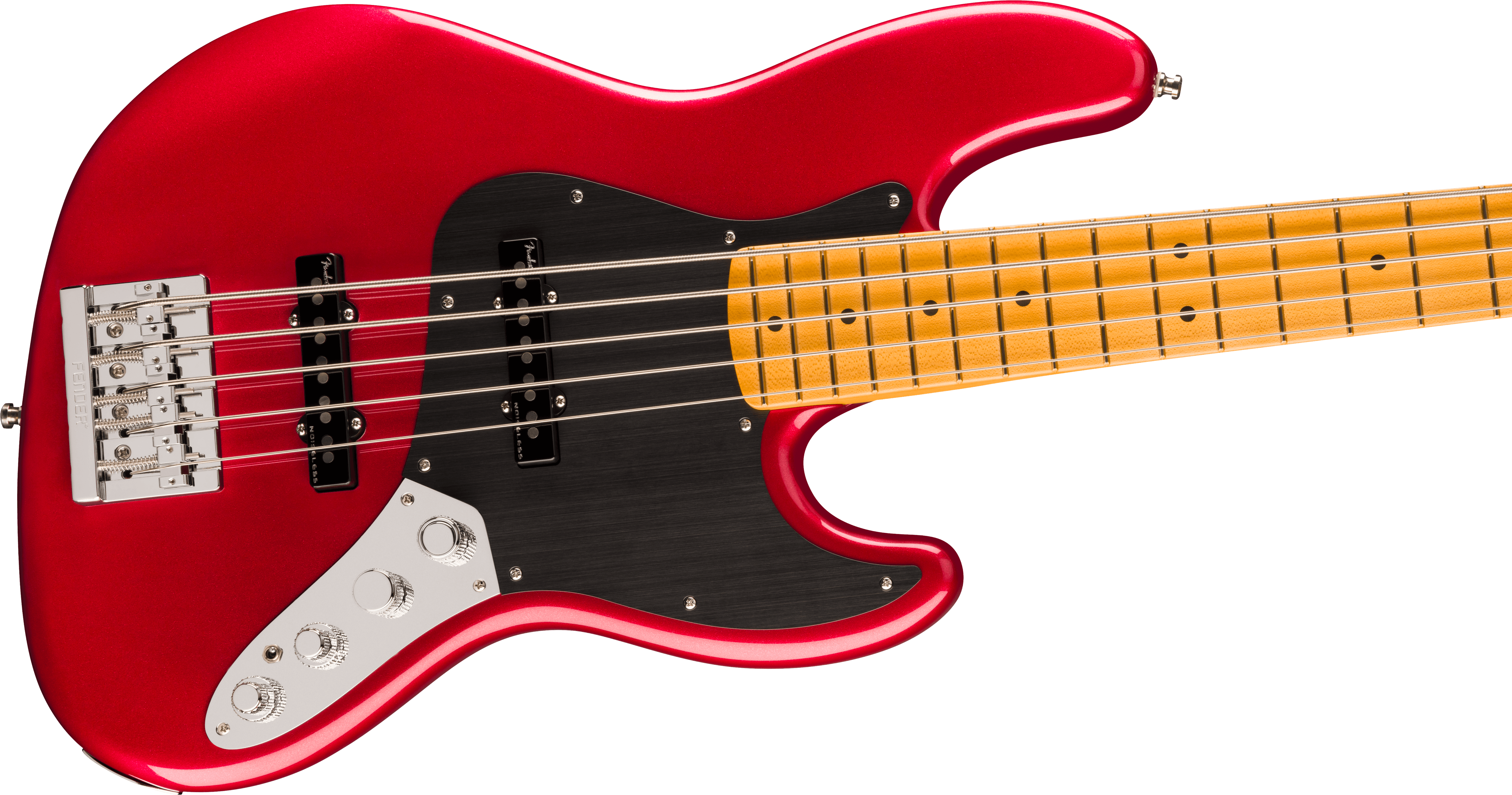 American Ultra II Jazz Bass V Maple Sinister Red