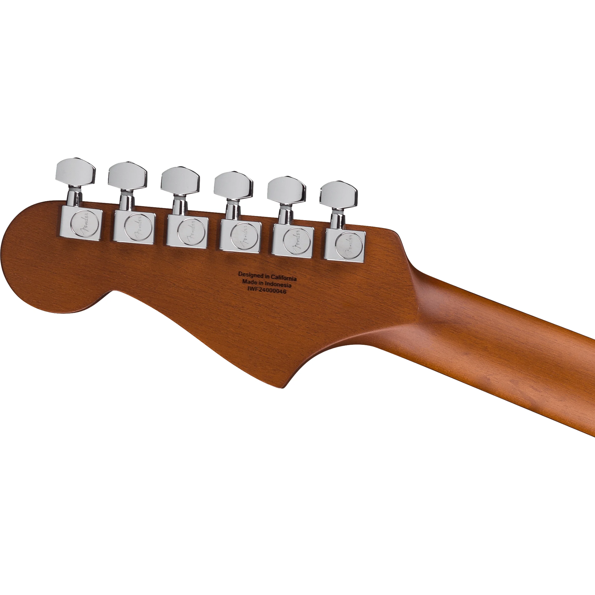 Fender Acoustasonic Standard Jazzmaster Black Kopfplatte Rückansicht