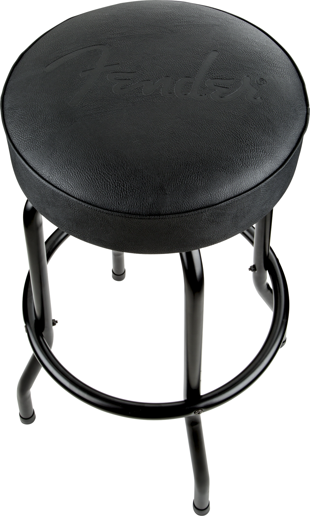 Embossed Black Logo Barstool, Black/Black, 30"