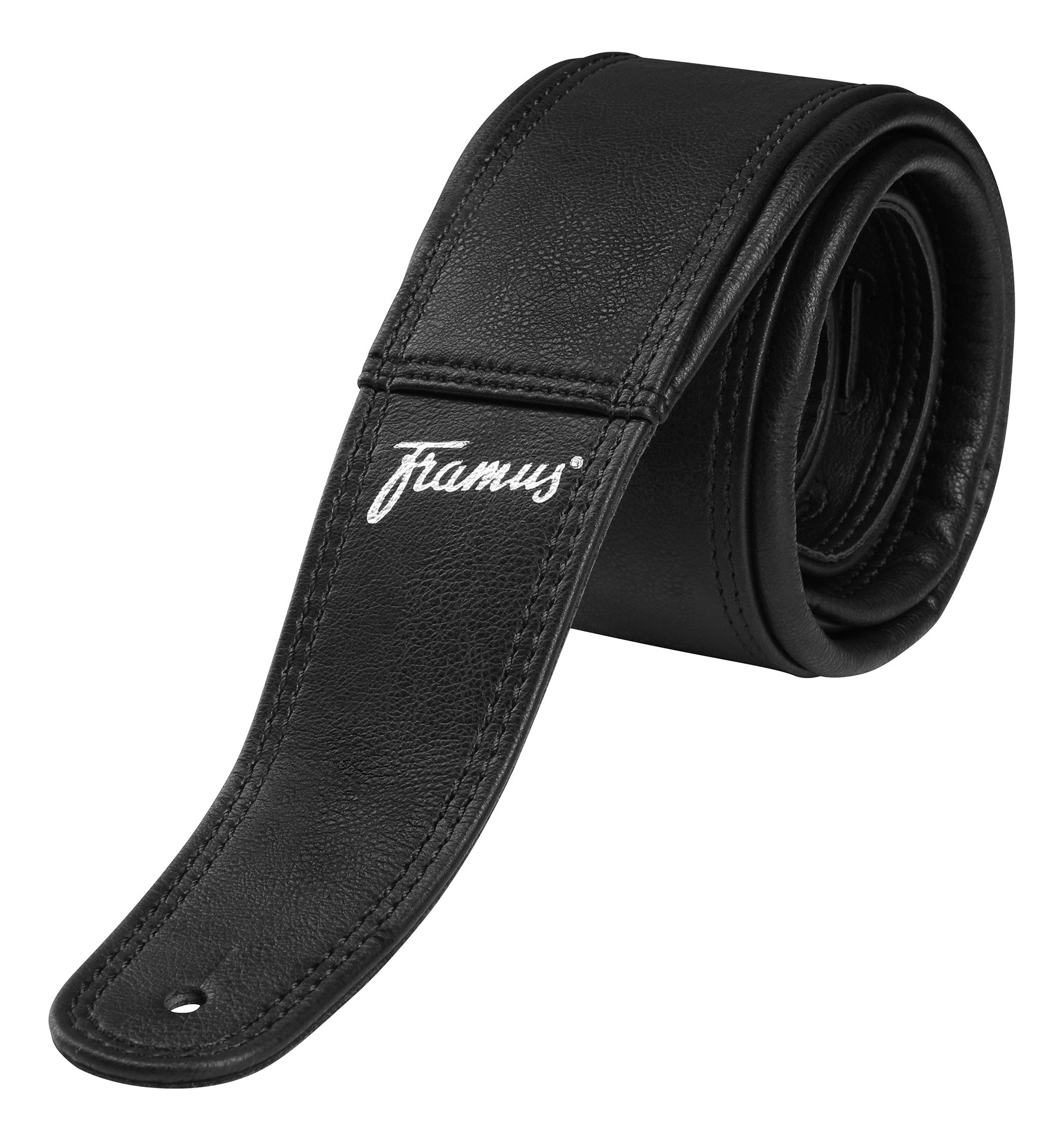Teambuilt Synthetic Leather Guitar Strap - Black, Silver Embossing