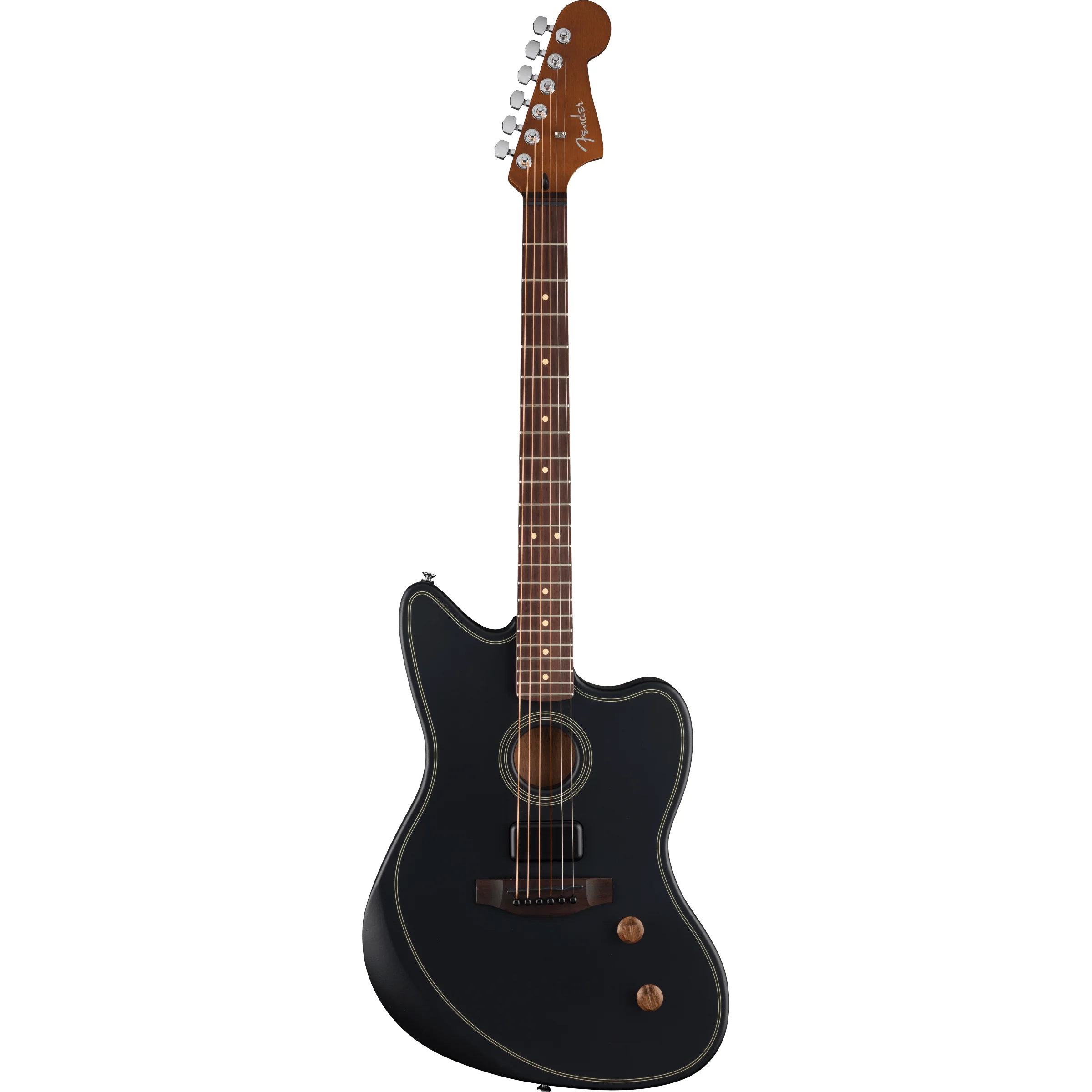 Fender Acoustasonic Standard Jazzmaster Black Vorderansicht