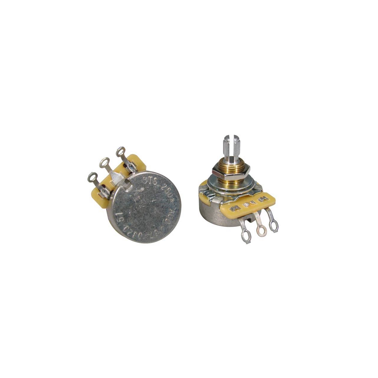 250K audio potentiometer, standard length bushing .375", 3/8" diameter
