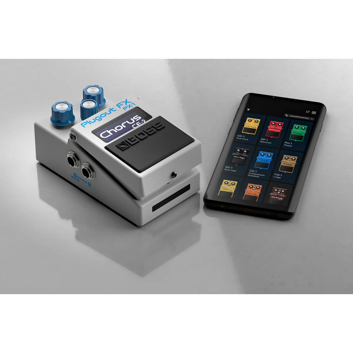 Musiker lädt neue Plugout-Effekte über BOSS Effect Loader App
