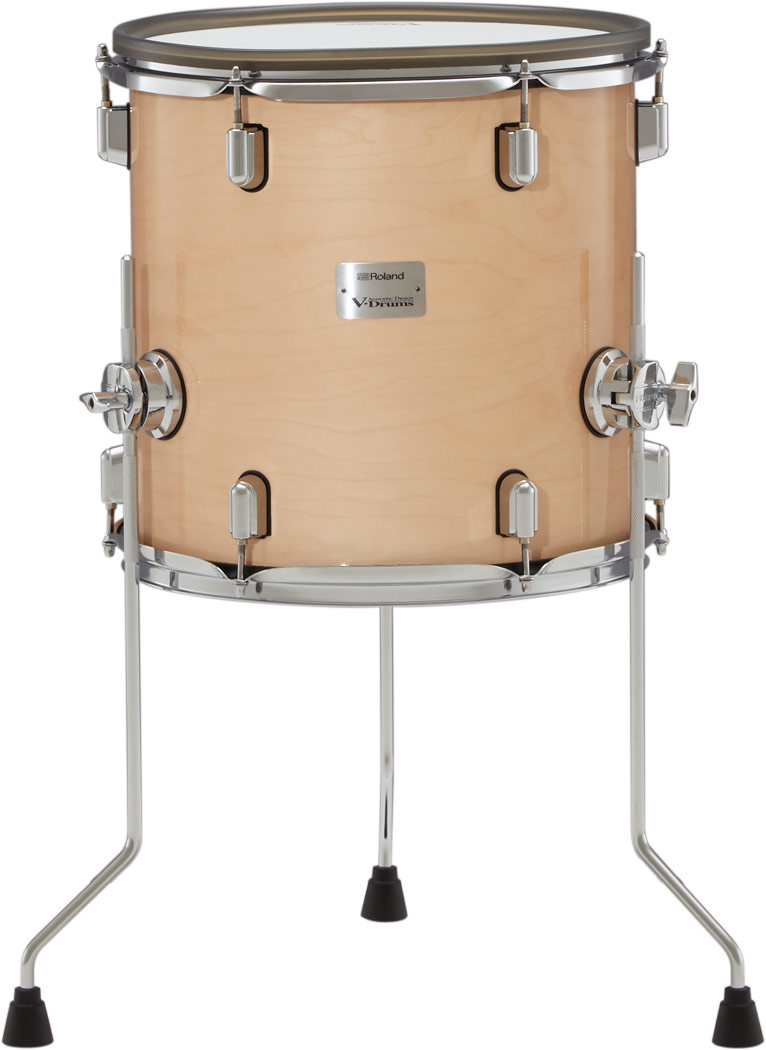 Roland PDA140F Floor-Tom in Gloss Natural – 14-Zoll E-Drum Tom mit Holzkessel und Mesh-Head