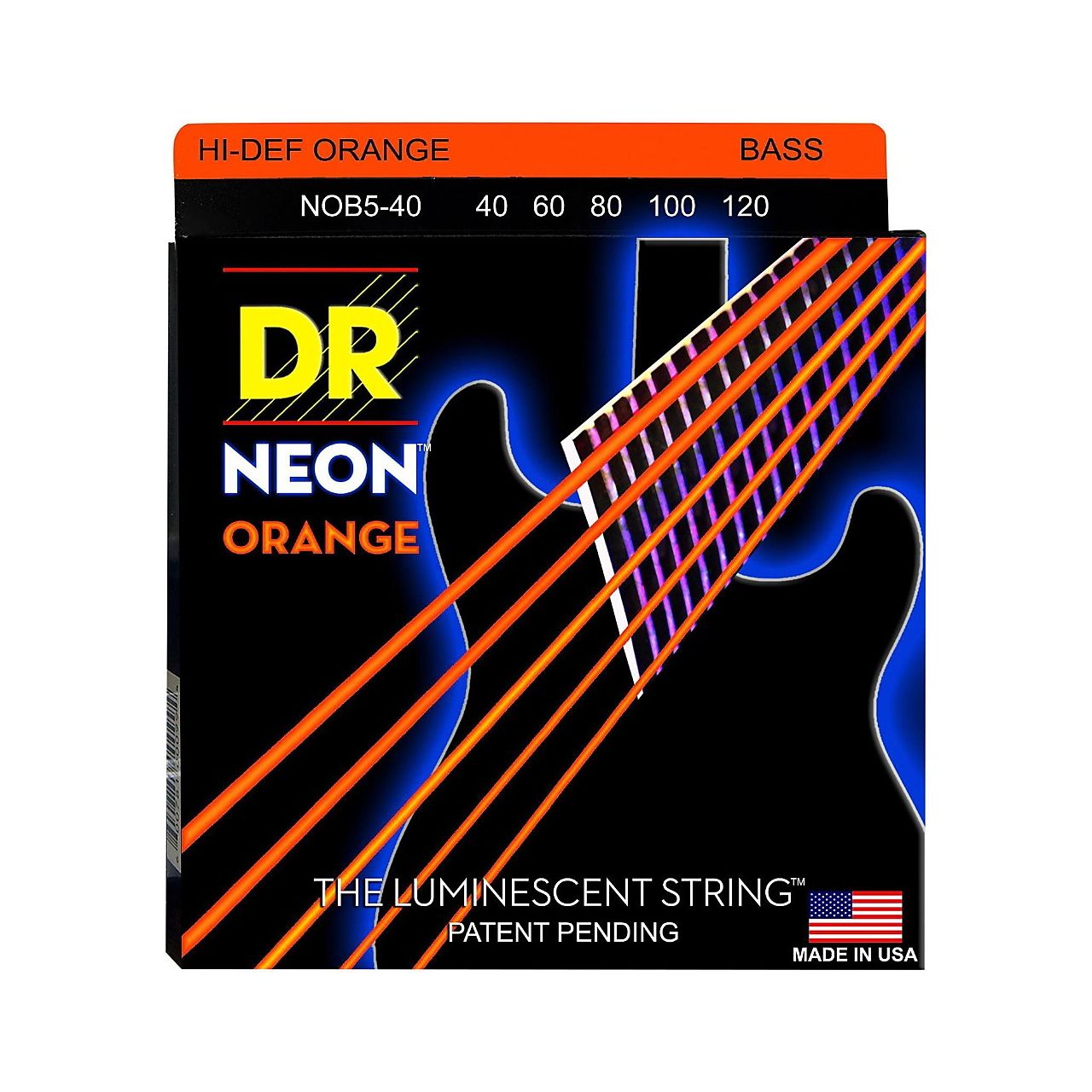 Hi-Def  Neon Bass-Saitensatz Orange 040-120