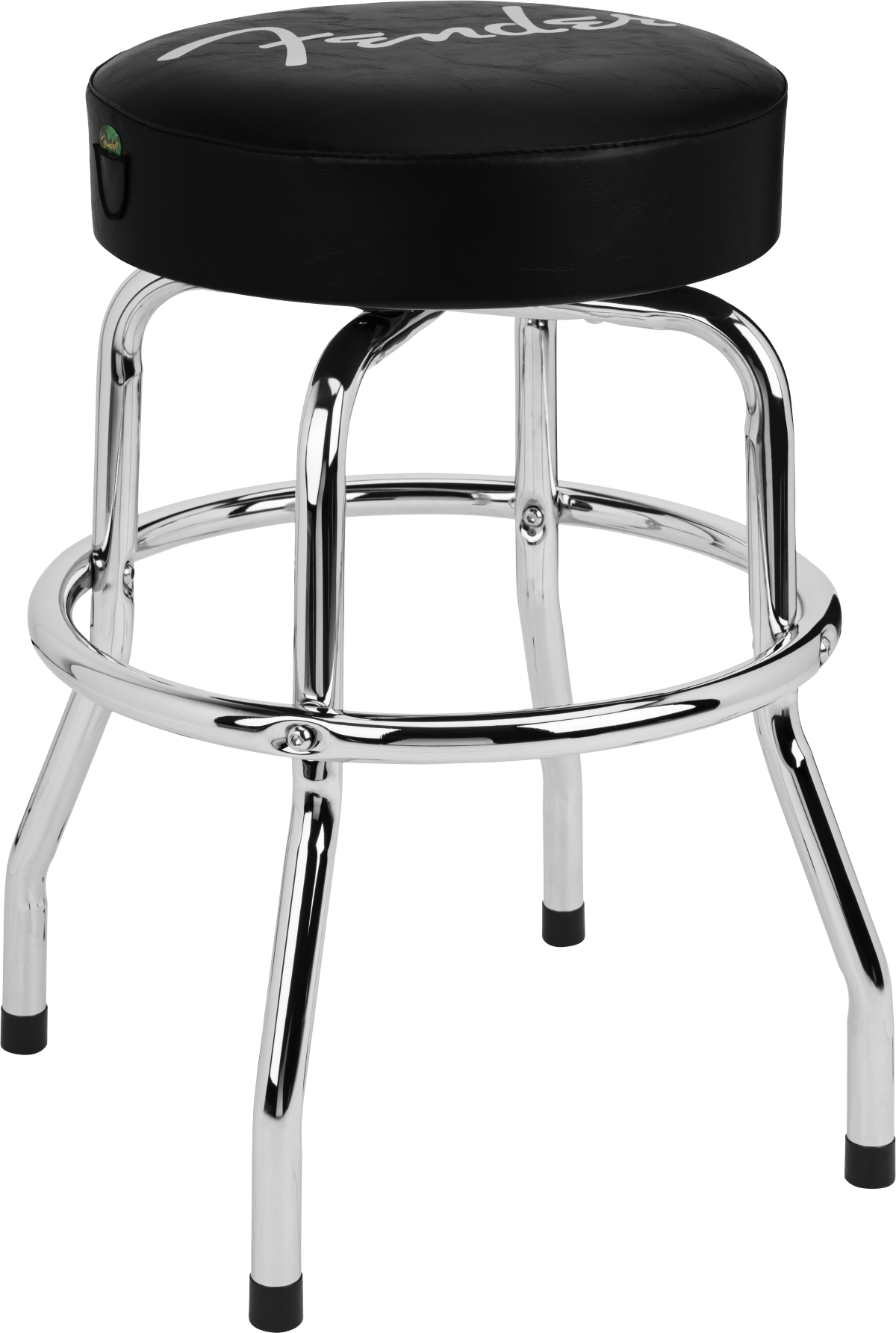 Spaghetti Logo Pick Pouch Barstool, Black/Chrome, 24"