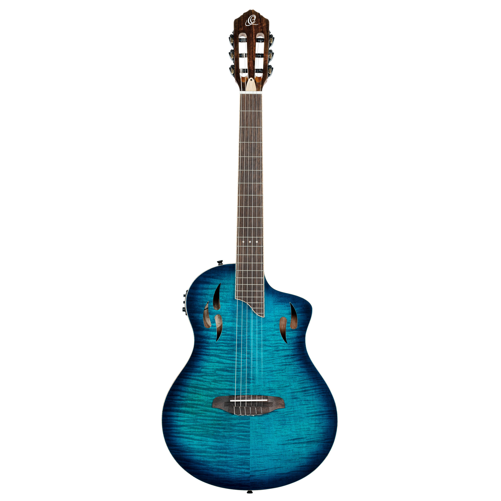 TourPlayer DeLuxe Nylon Gitarre flamed Maple Blue, with Bag