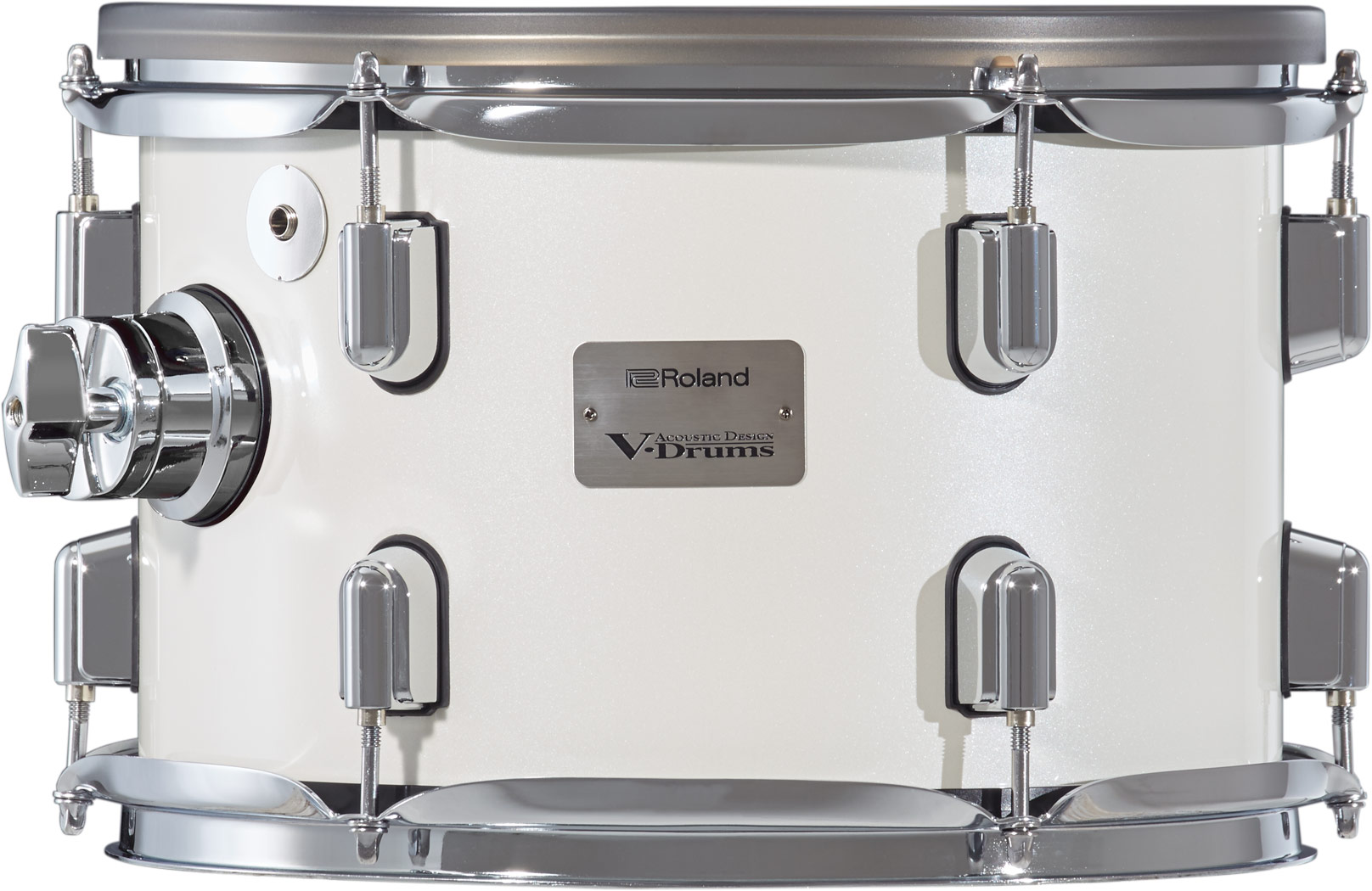 Roland PDA120 Tom-Pad in Pearl White – 12-Zoll E-Drum Tom mit Holzkessel und Mesh-Head