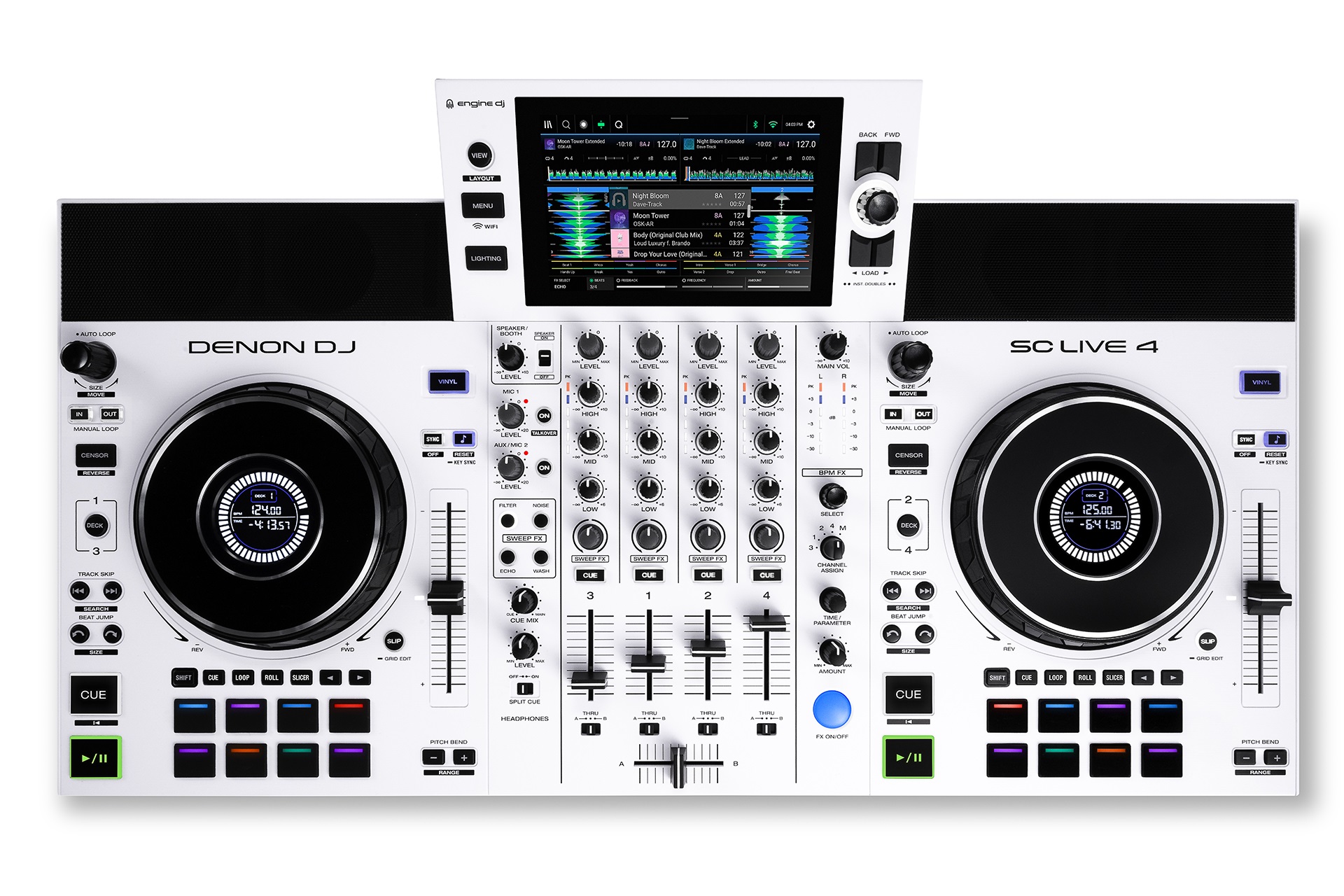 Denon DJ SC LIVE 4 White Obenansicht