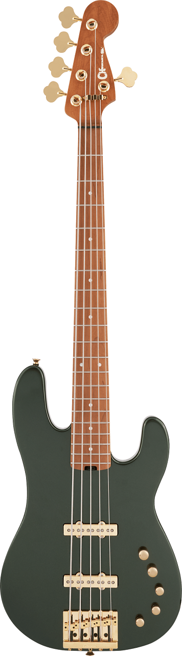 Pro-Mod San Dimas® Bass JJ V, Caramelized Maple Fingerboard, Lambo Green Metallic