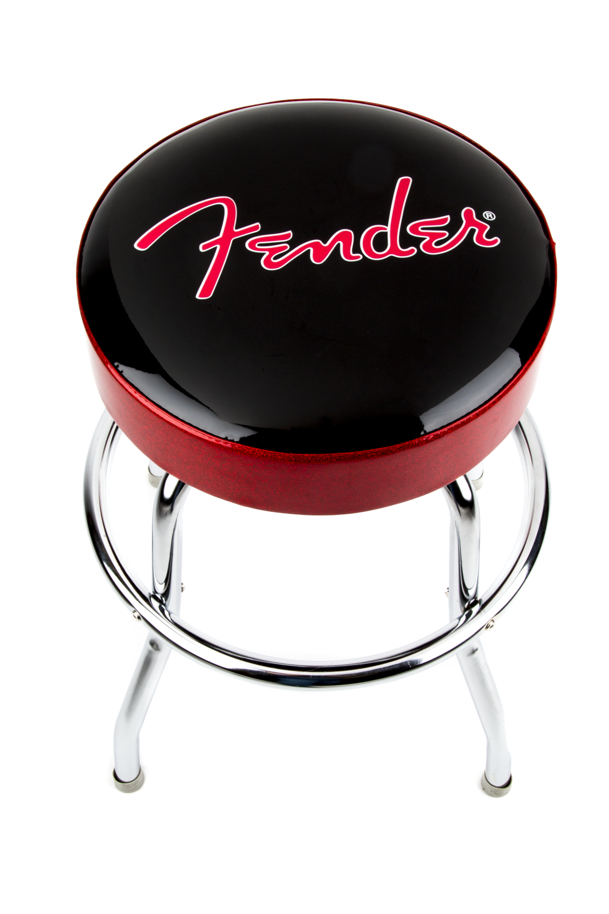 Red Sparkle Logo Barstool, Black/Red Sparkle, 24"