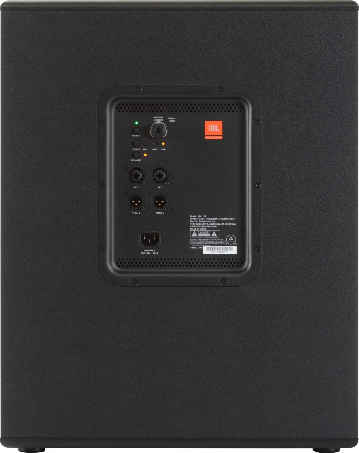 1037082_3 Rückseite – XLR/ TRS Combo-Inputs, Kreuzungsschalter und Bedienelemente