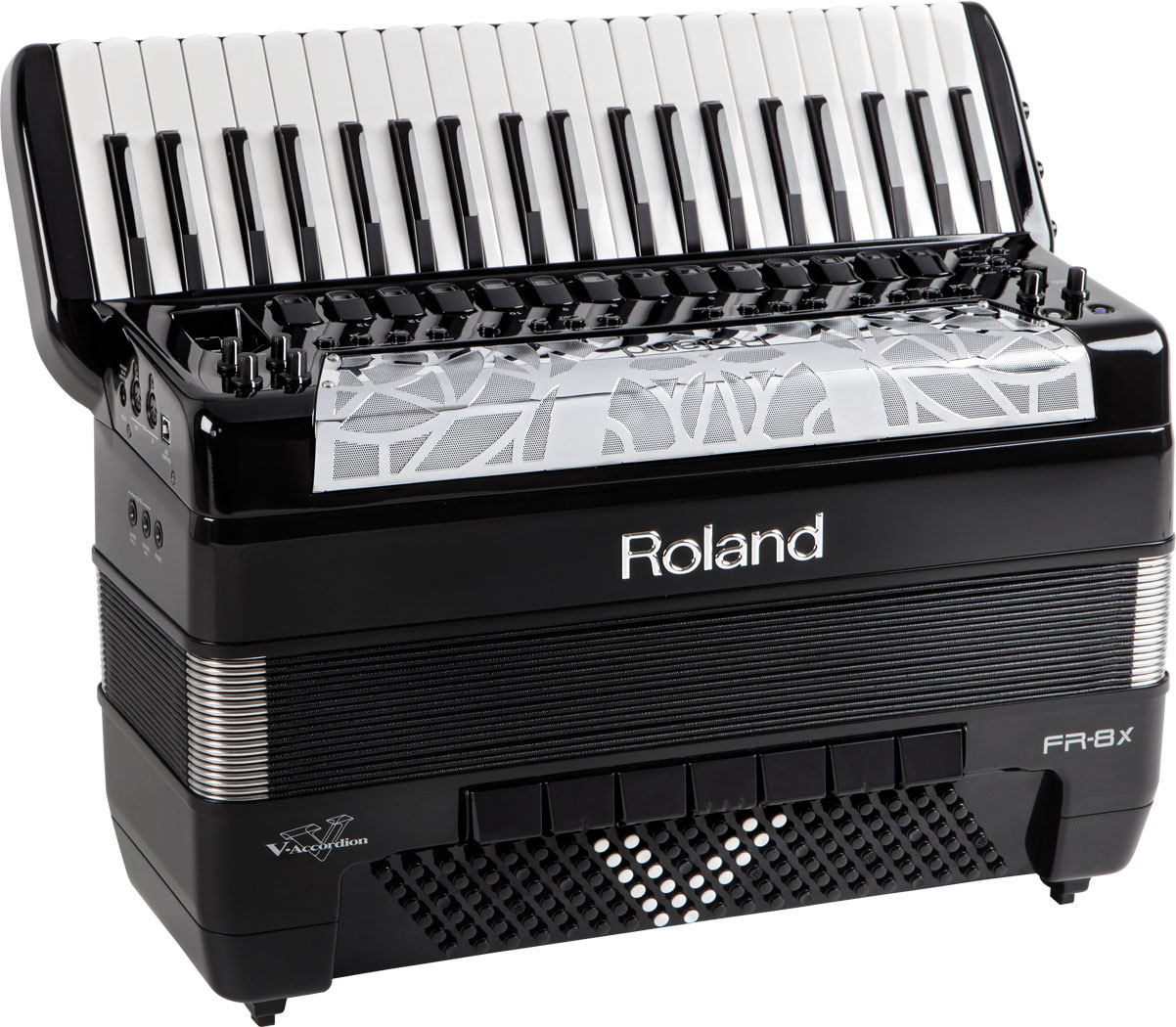 Detailansicht der Tastatur des Roland FR-8X mit 41 Tasten und Aftertouch-Funktion"