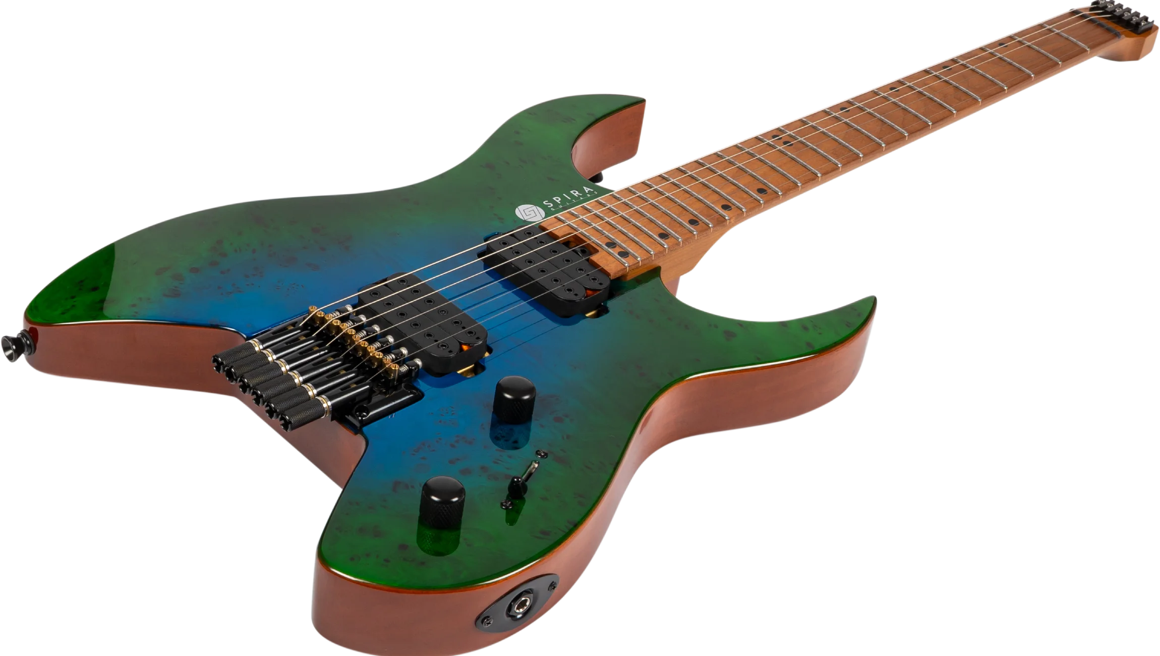 Spira Guitars S-500 GBR von unten Ansicht vom unteren Korpusrand