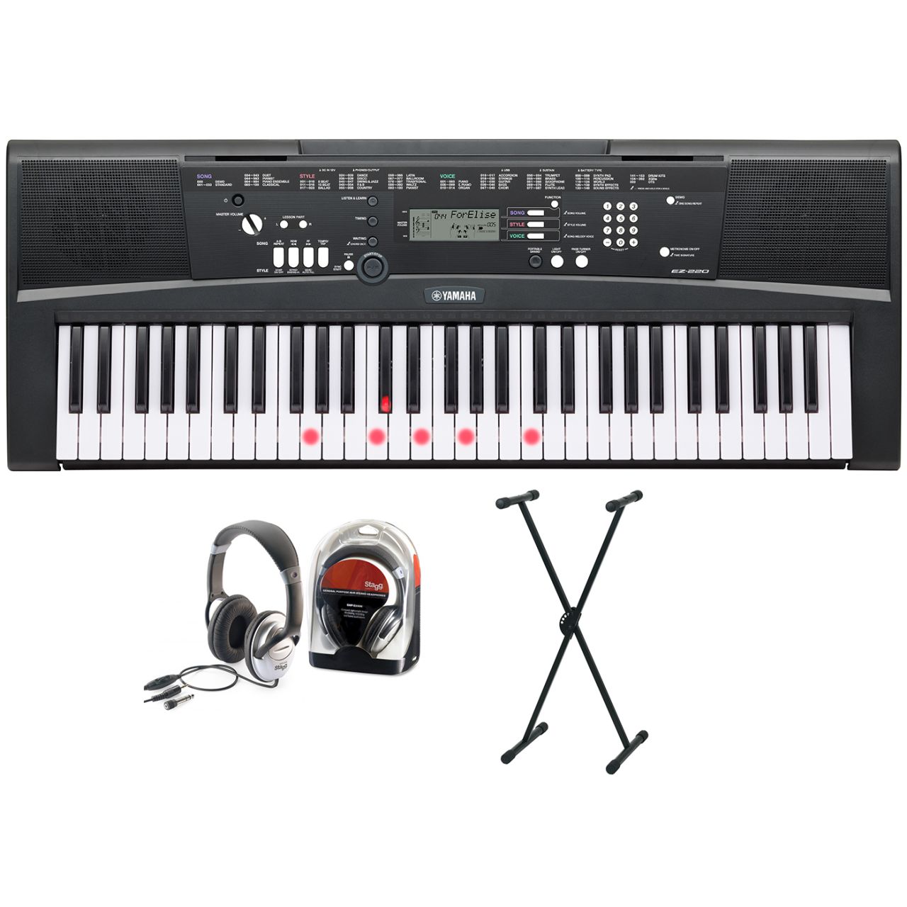 EZ-220 Keyboard Bundle I mit Ständer und Kopfhörer