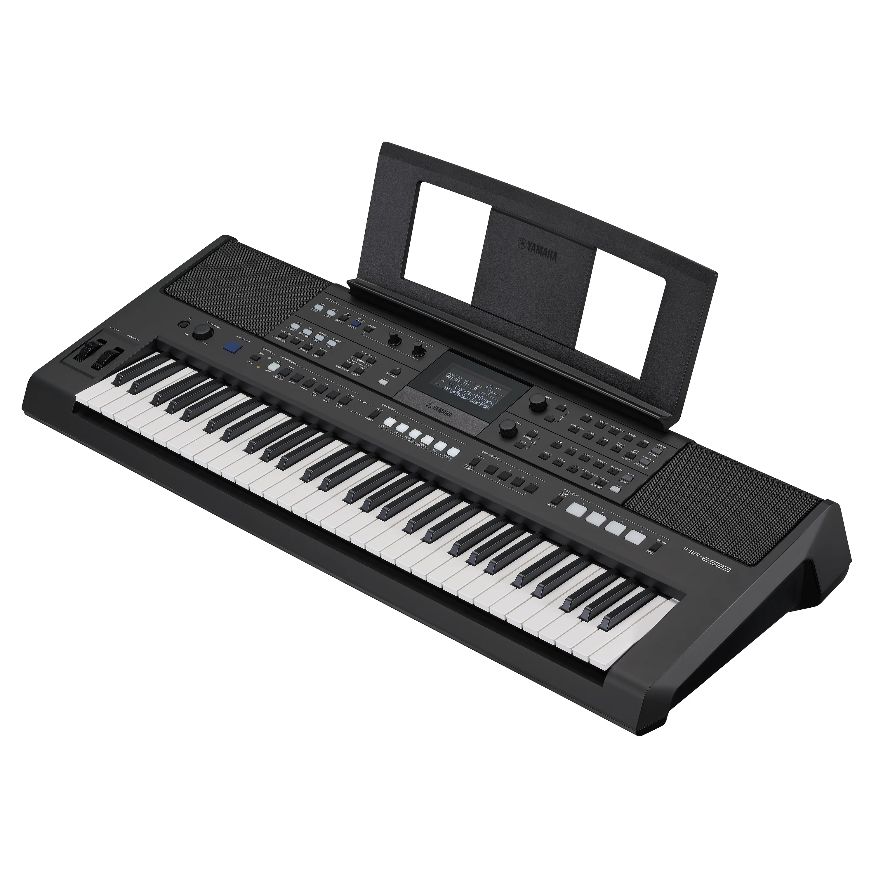 Yamaha PSR-E583 Dreiviertelansicht: ¾ Perspektive